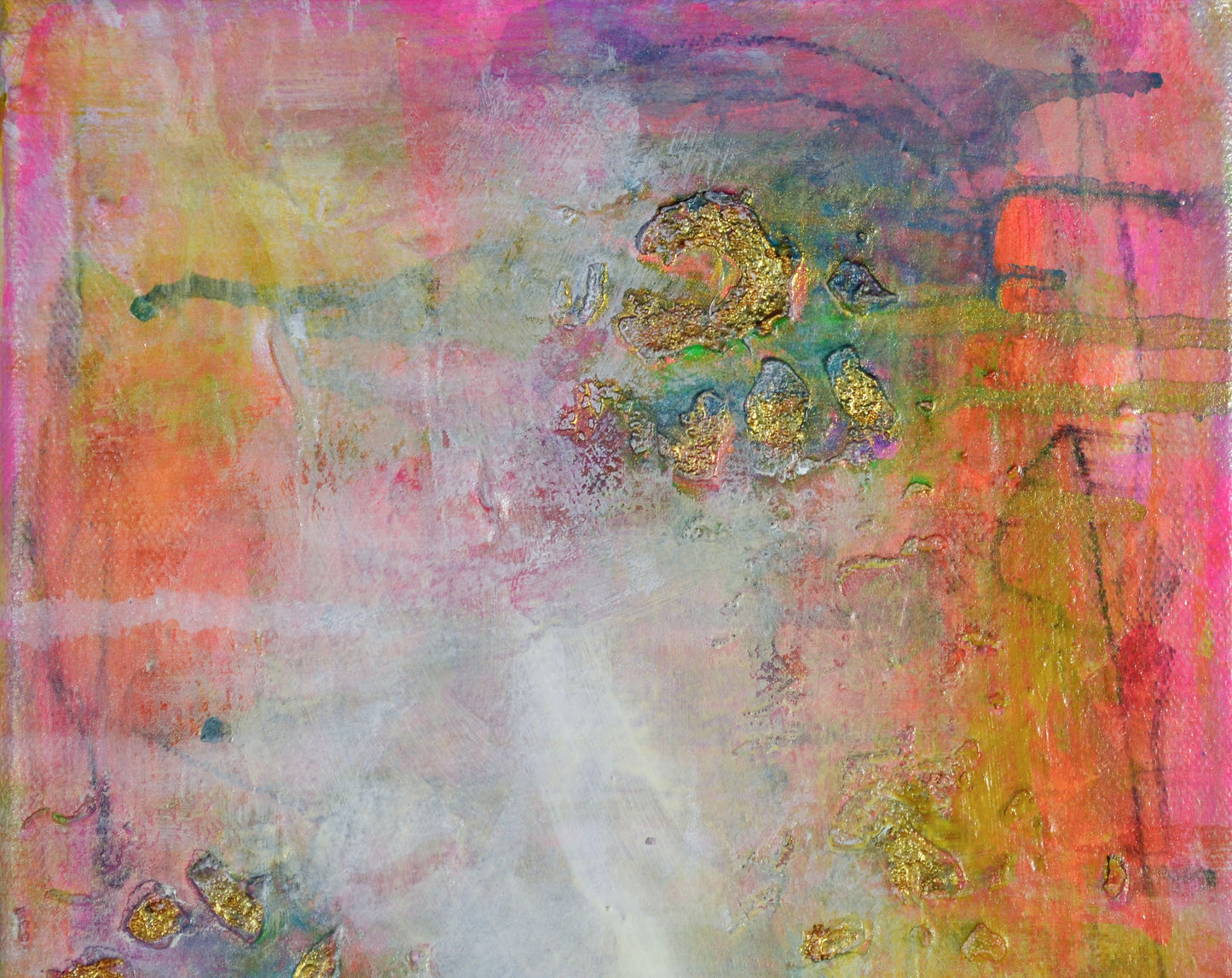 Abstract cheetah mixed media on canvas