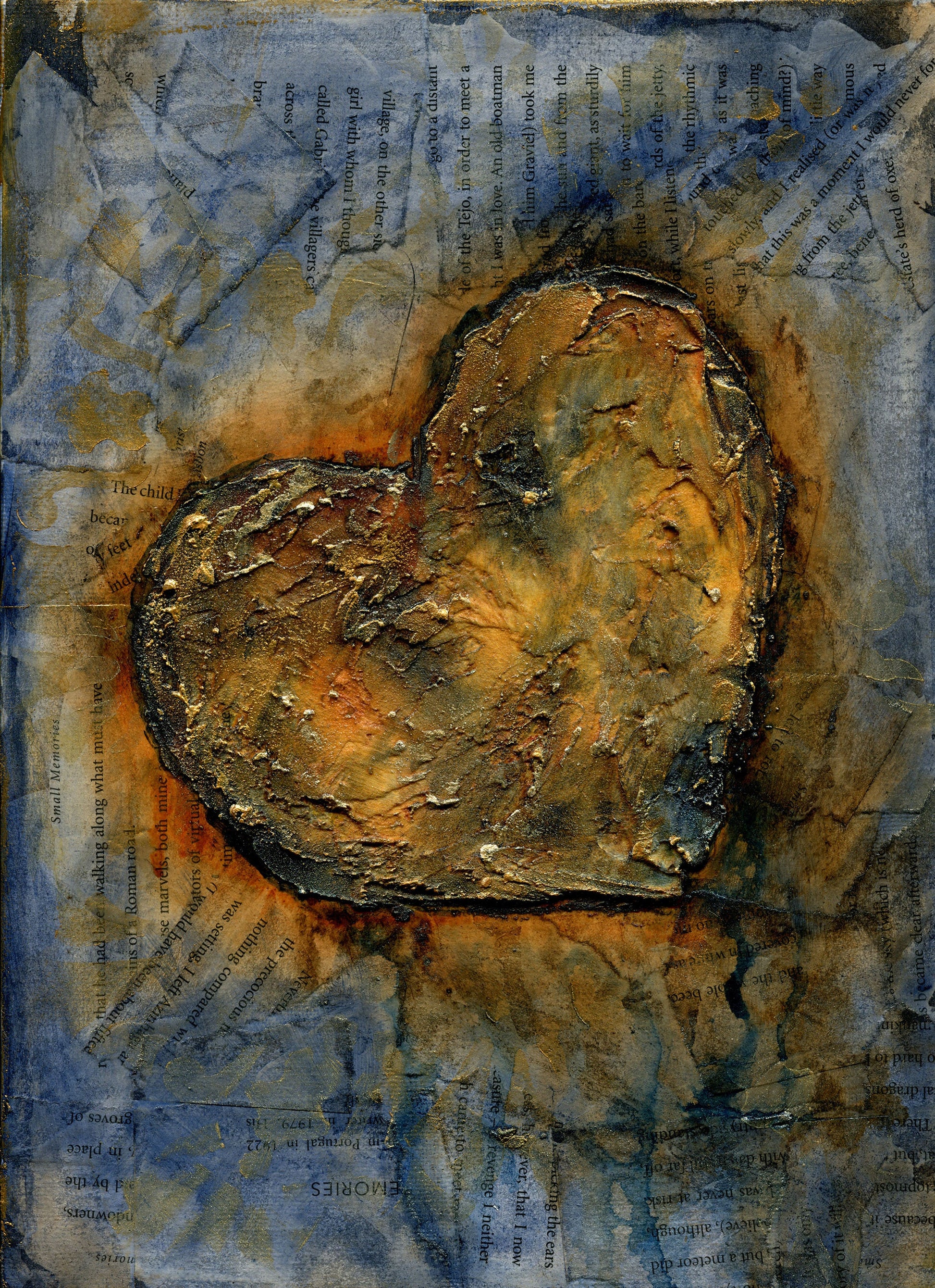 Abstract heart art texture acrylic painting on canvas panel 9x12, mixed media abstract painting, original painting on canvas board - Carved Effects