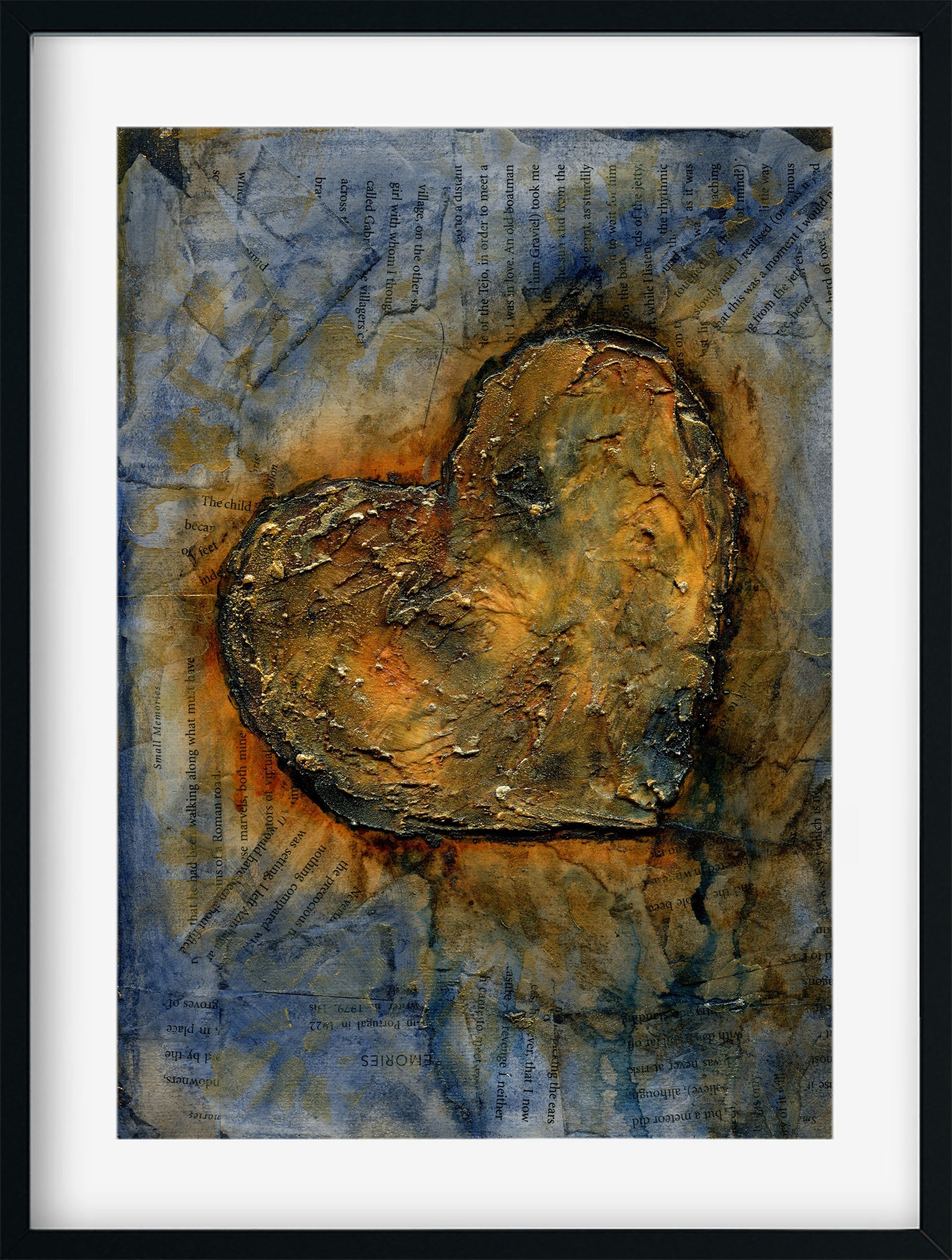 Abstract heart art texture acrylic painting on canvas panel 9x12, mixed media abstract painting, original painting on canvas board - Carved Effects