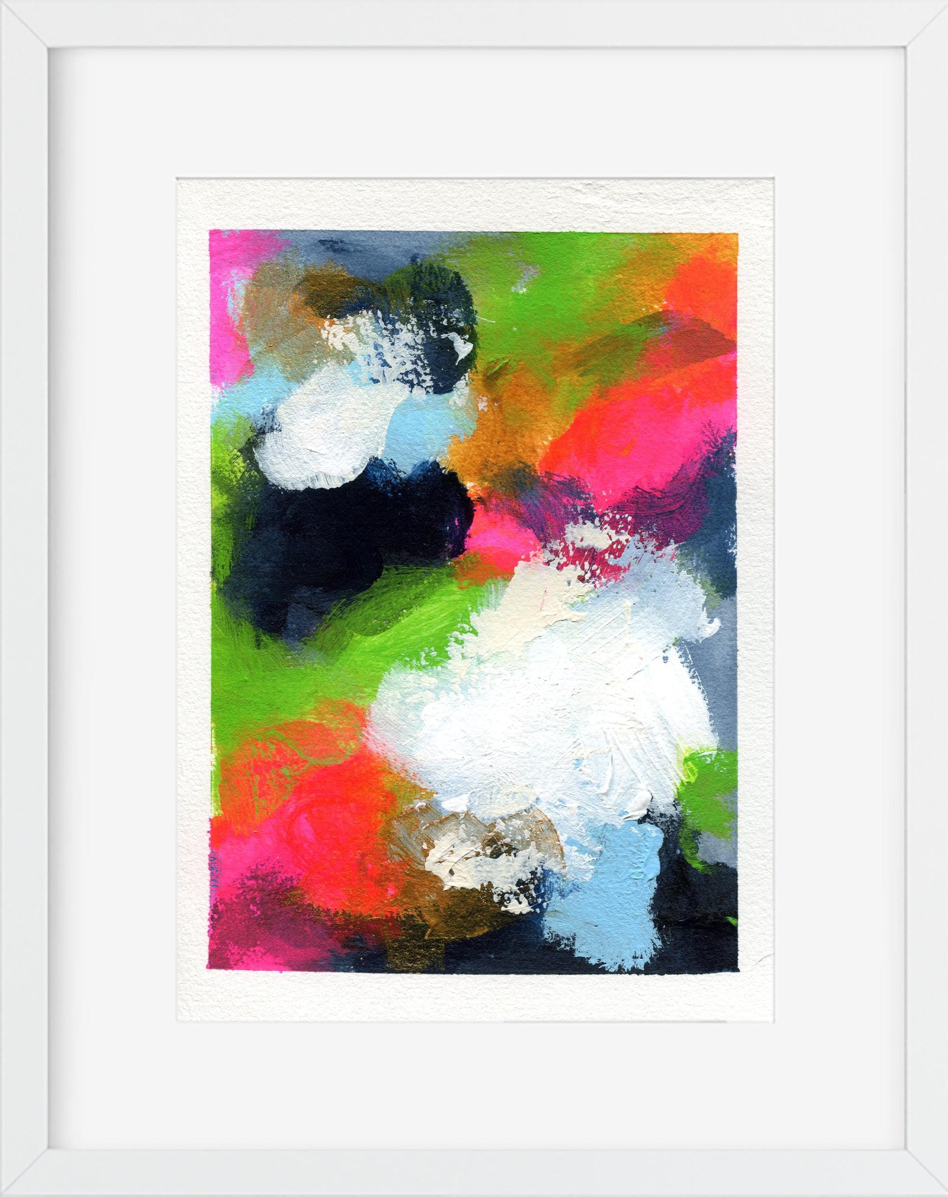 Abstract hand painted original mixed media painting 5x7, small wall gallery art, abstract wall art