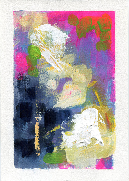 Abstract hand painted original watercolor painting 5x7, small wall gallery art, abstract wall art