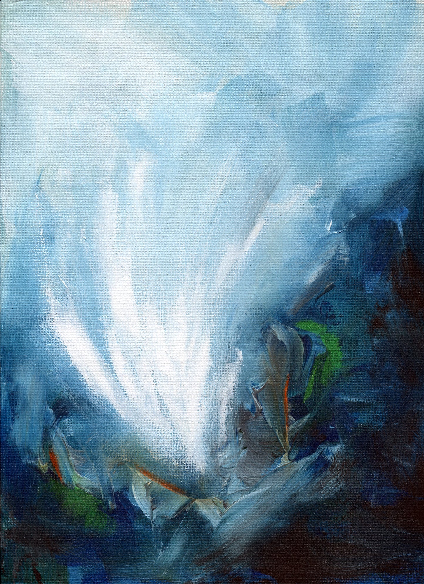 Abstract wave hand painted acrylic painting 9x12, abstract art for living room wall, ready to frame authentic painting - Carved Effects