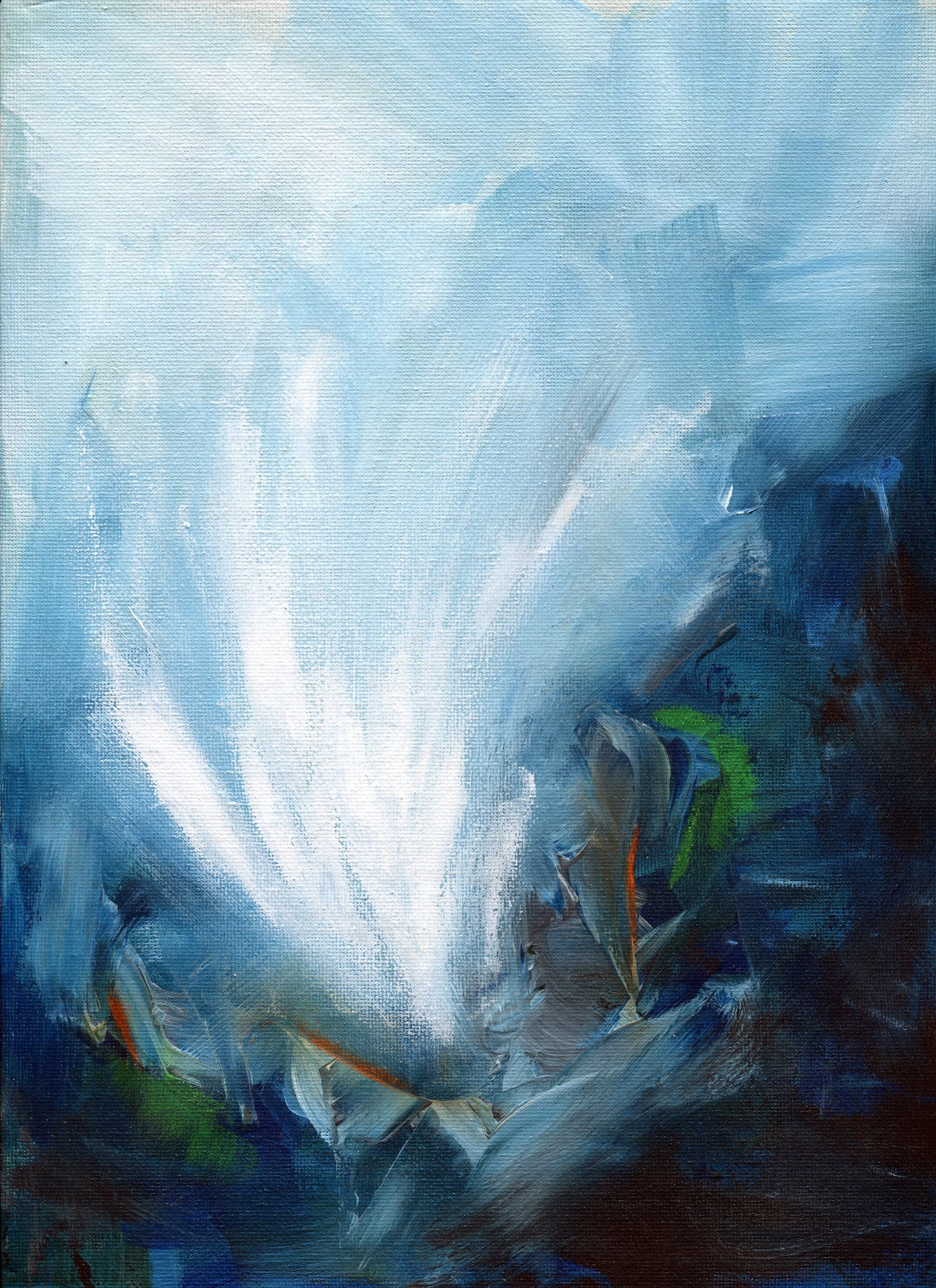 Abstract wave hand painted acrylic painting 9x12, abstract art for living room wall, ready to frame authentic painting - Carved Effects