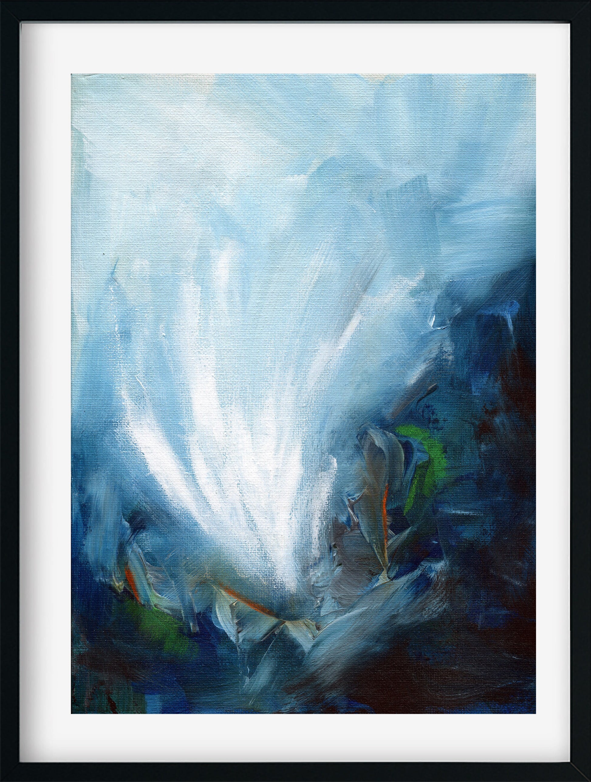 Abstract wave hand painted acrylic painting 9x12, abstract art for living room wall, ready to frame authentic painting - Carved Effects