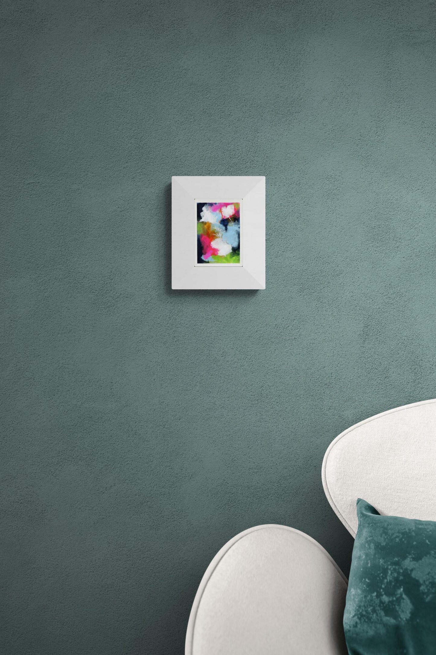 Abstract hand painted original watercolor painting 5x7, small wall gallery art, abstract wall art