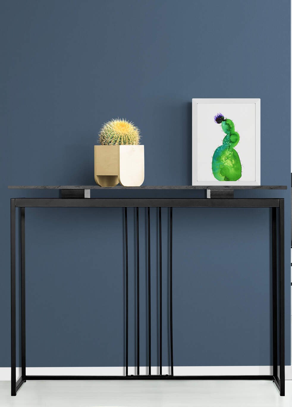 Cactus watercolor painting on paper 9x12, hand painted southwestern decor wall art, bright green succulent artwork, original artwork - Carved Effects