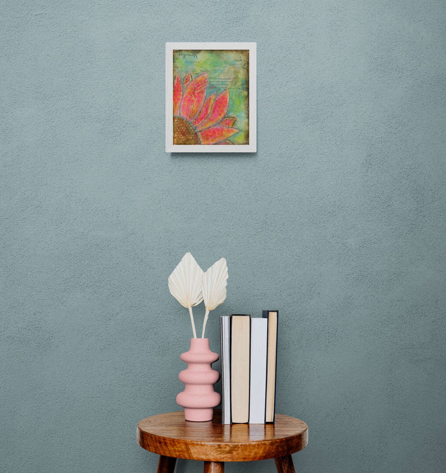 Colorful sunflower painting on canvas board 8x10, abstract flower, sunflower nursery wall decor, little girls room artwork, original artwork - Carved Effects