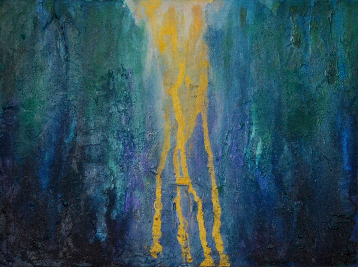 Abstract hand painted acrylic painting ready to frame 12x16, dark dreamy fire wall art, abstract waterfall artwork, colorful wall art - Carved Effects