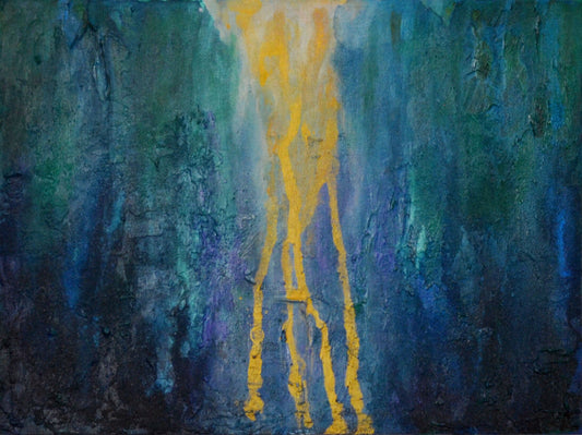 Abstract hand painted acrylic painting ready to frame 12x16, dark dreamy fire wall art, abstract waterfall artwork, colorful wall art - Carved Effects