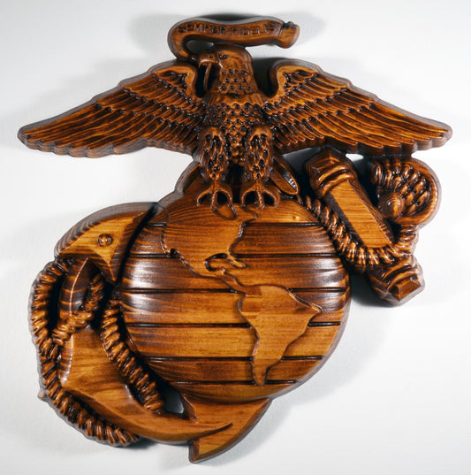 USMC Eagle Globe Anchor, Marine Corps, EGA, military plaque - Carved Effects