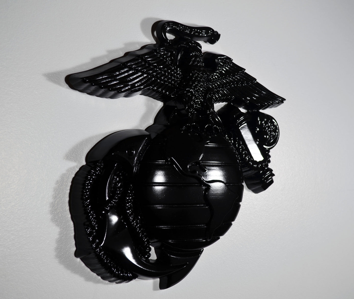 USMC 12" Eagle Globe Anchor, Marine Corps, EGA, Gloss Black military plaque