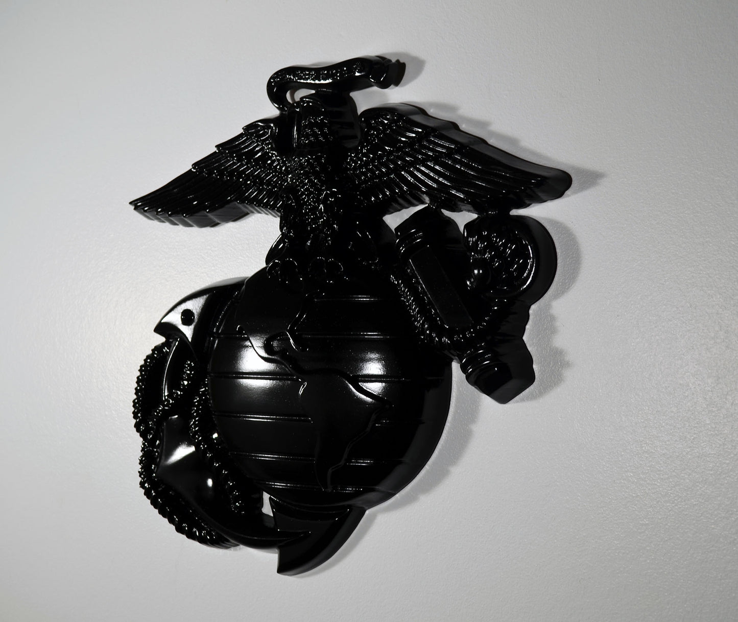 USMC 12" Eagle Globe Anchor, Marine Corps, EGA, Gloss Black military plaque