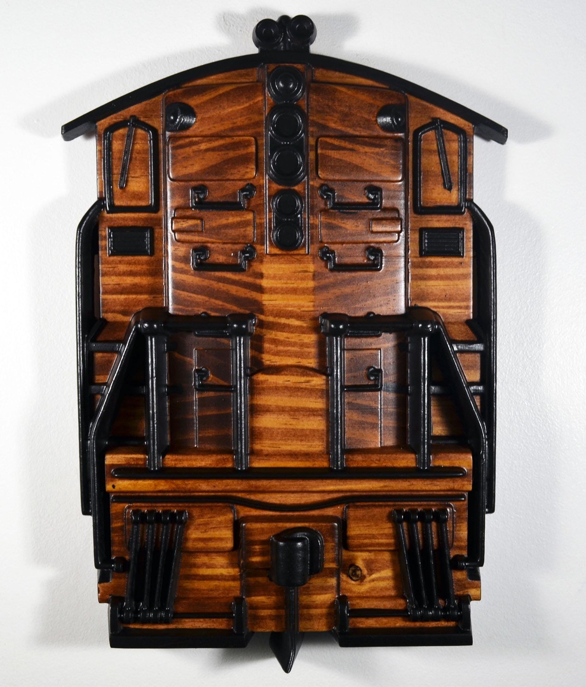EMD GP9 Train cnc wood carving, front view wall plaque