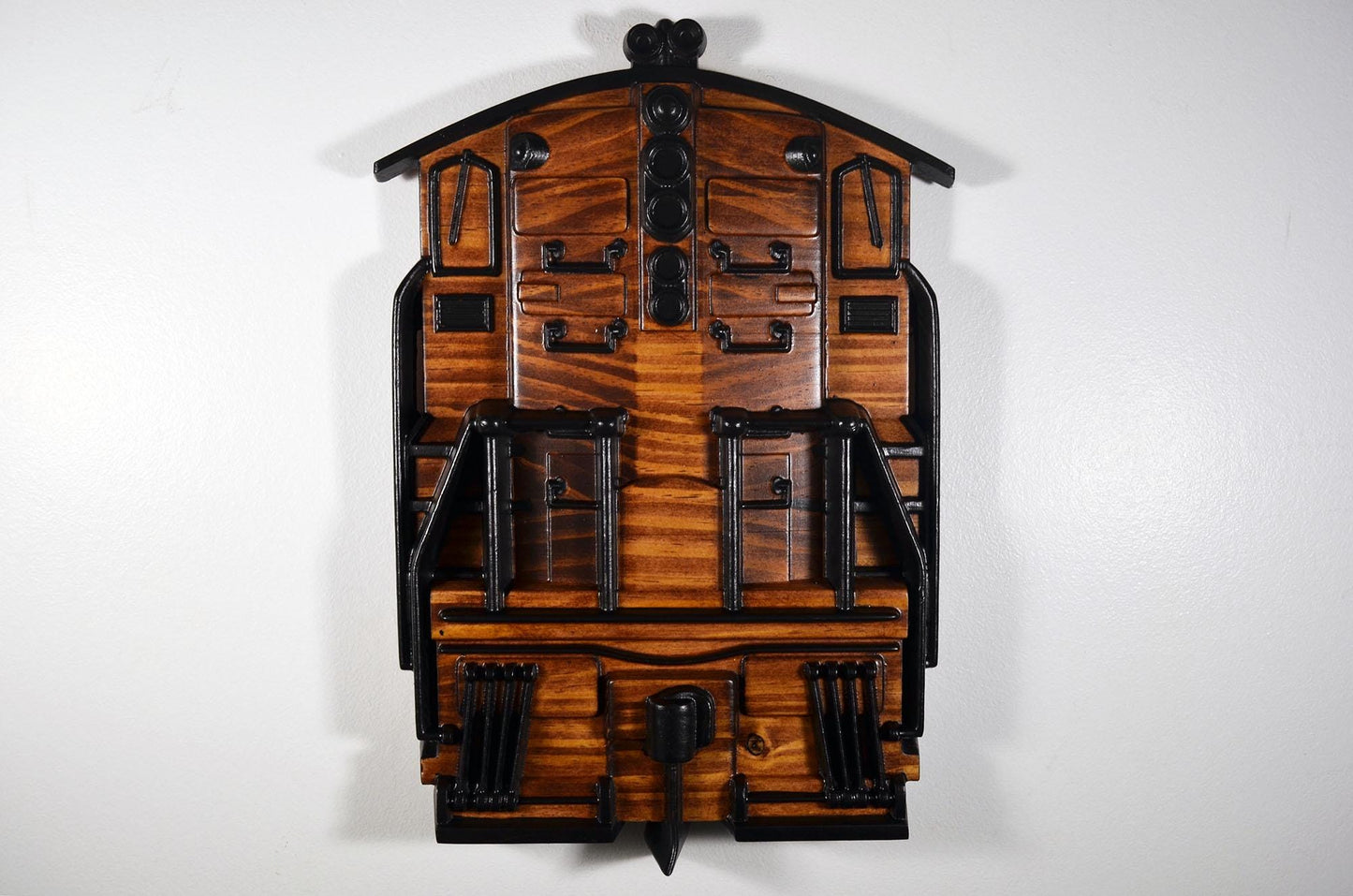 EMD GP9 Train cnc wood carving, front view wall plaque