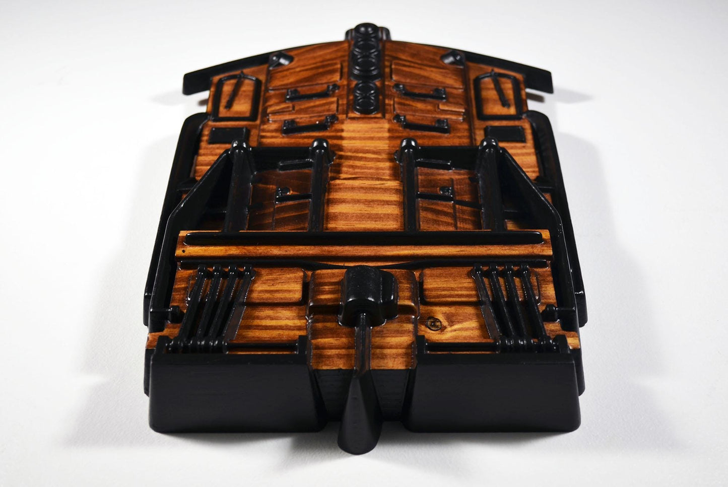 EMD GP9 Train cnc wood carving, front view wall plaque