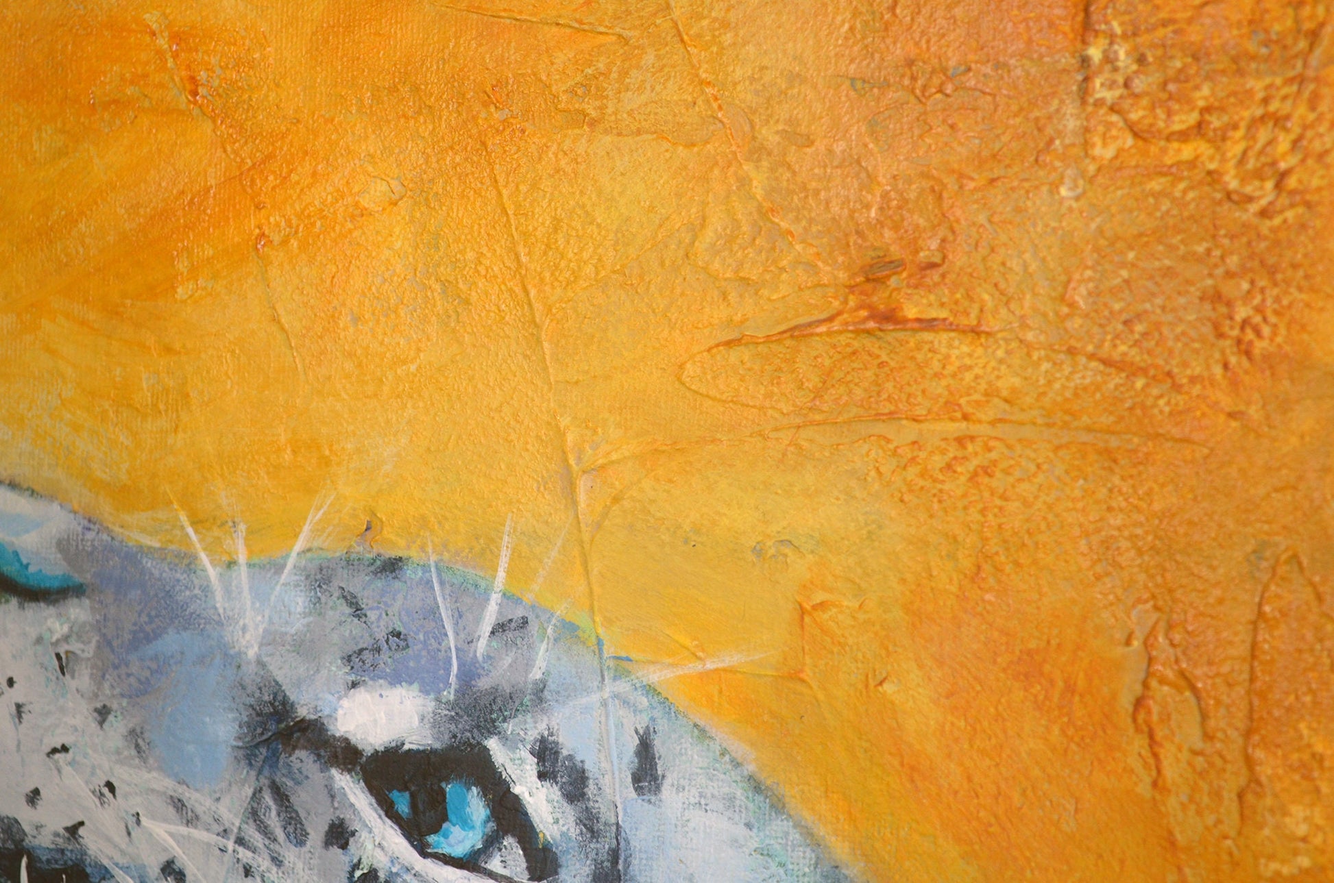 Fierce leopard faces original acrylic painting on canvas