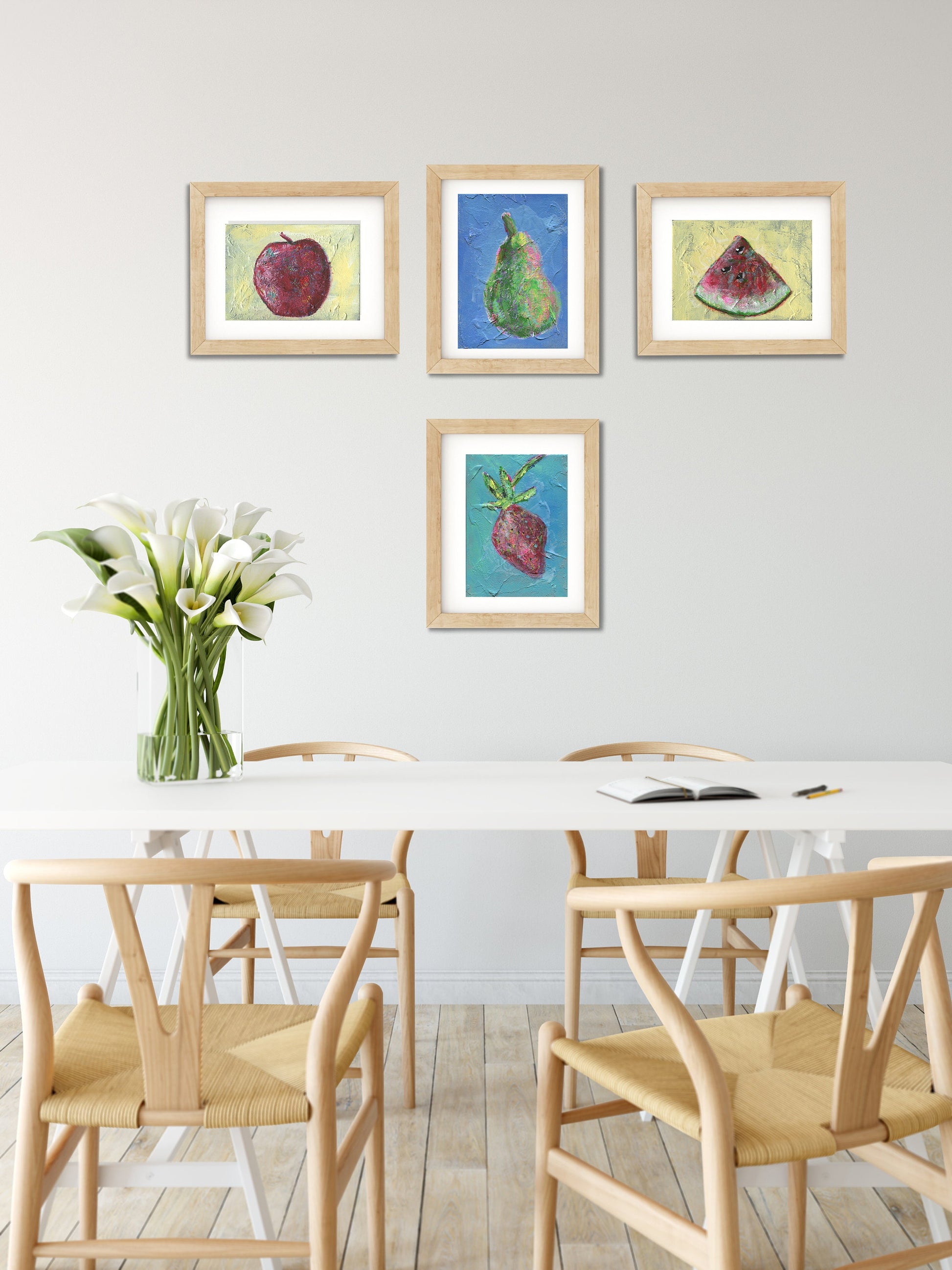 Fruit acrylic painting on canvas board