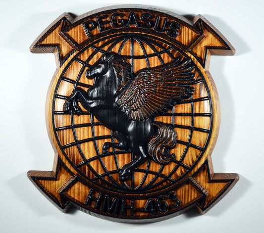 USMC Marine Heavy Helicopter Squadron 463 Blackout, Marine Corps Air Wing, 3d wood carving, military plaque