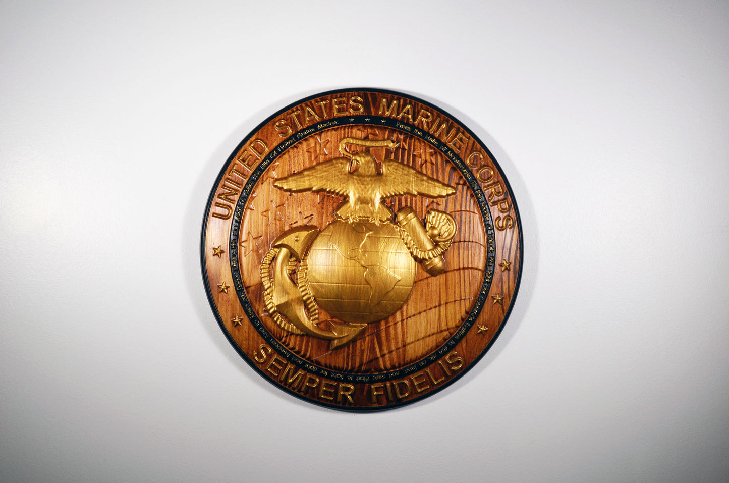 USMC EGA US Flag Marine Corps Marines' Hymn Gold, CNC, military plaque