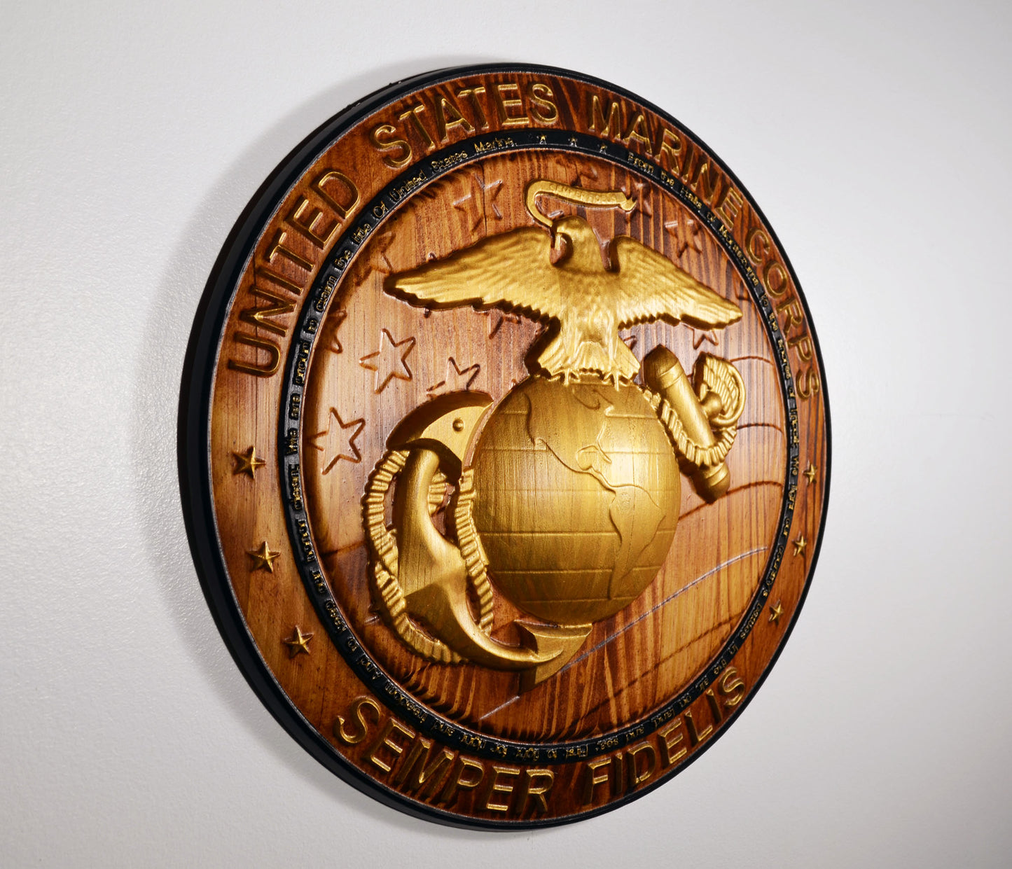 USMC EGA US Flag Marine Corps Marines' Hymn Gold, CNC, military plaque