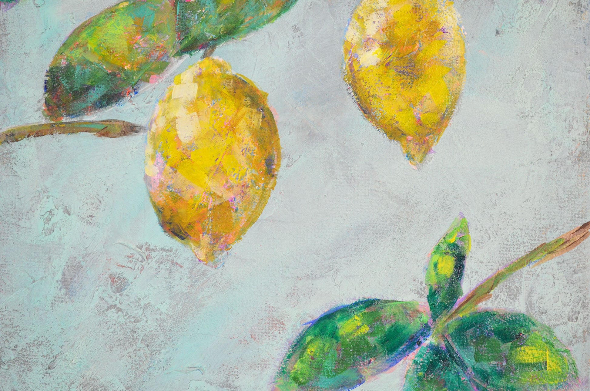 Lemon acrylic hand painted painting on canvas