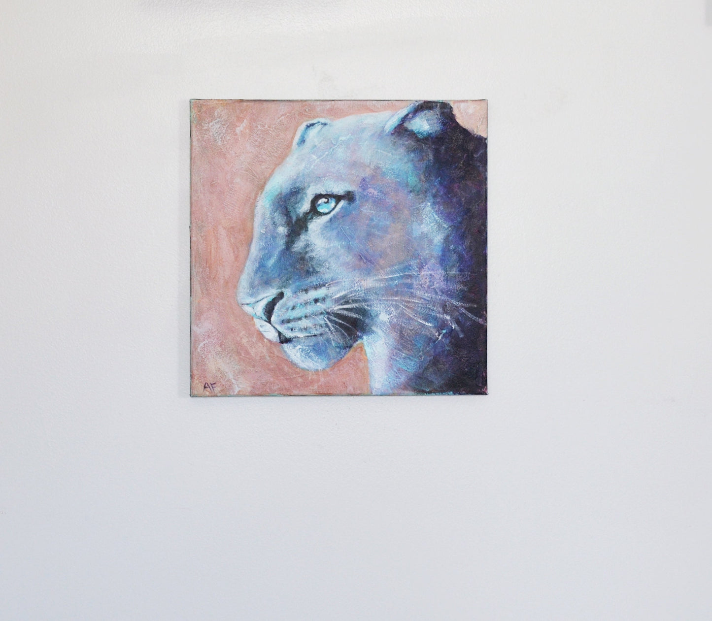 Leopard face acrylic painting on canvas