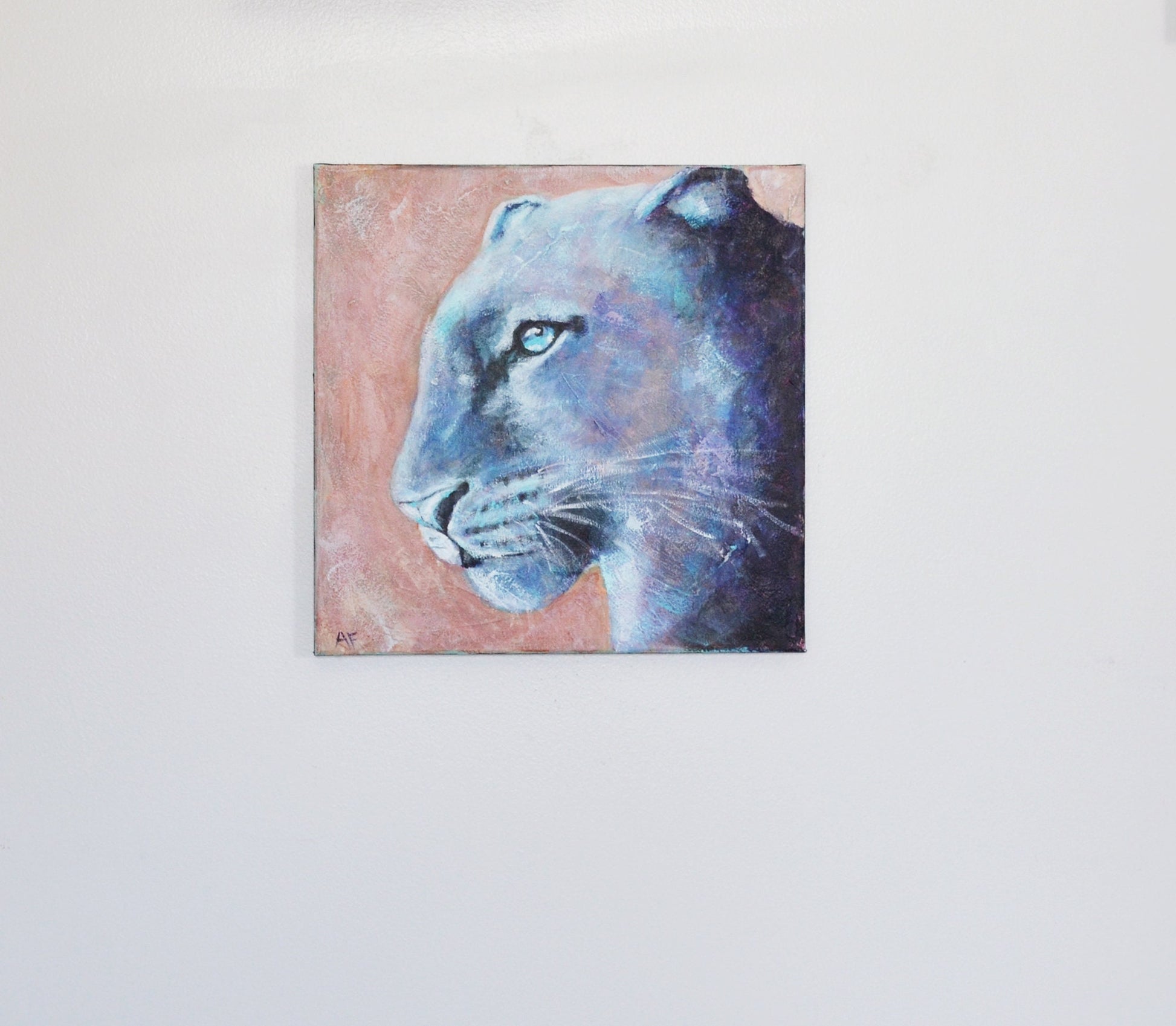 Leopard face acrylic painting on canvas