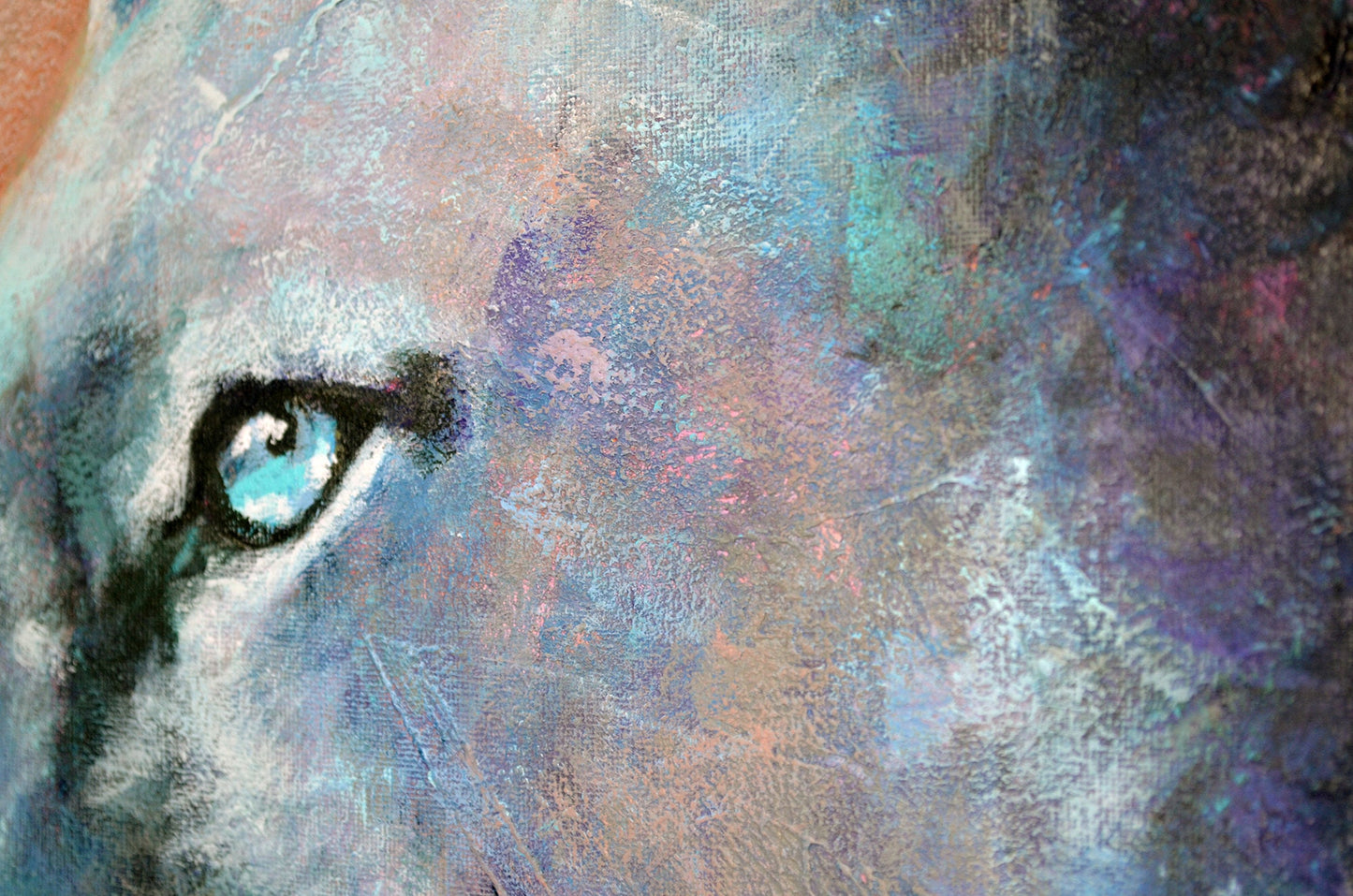 Leopard face acrylic painting on canvas