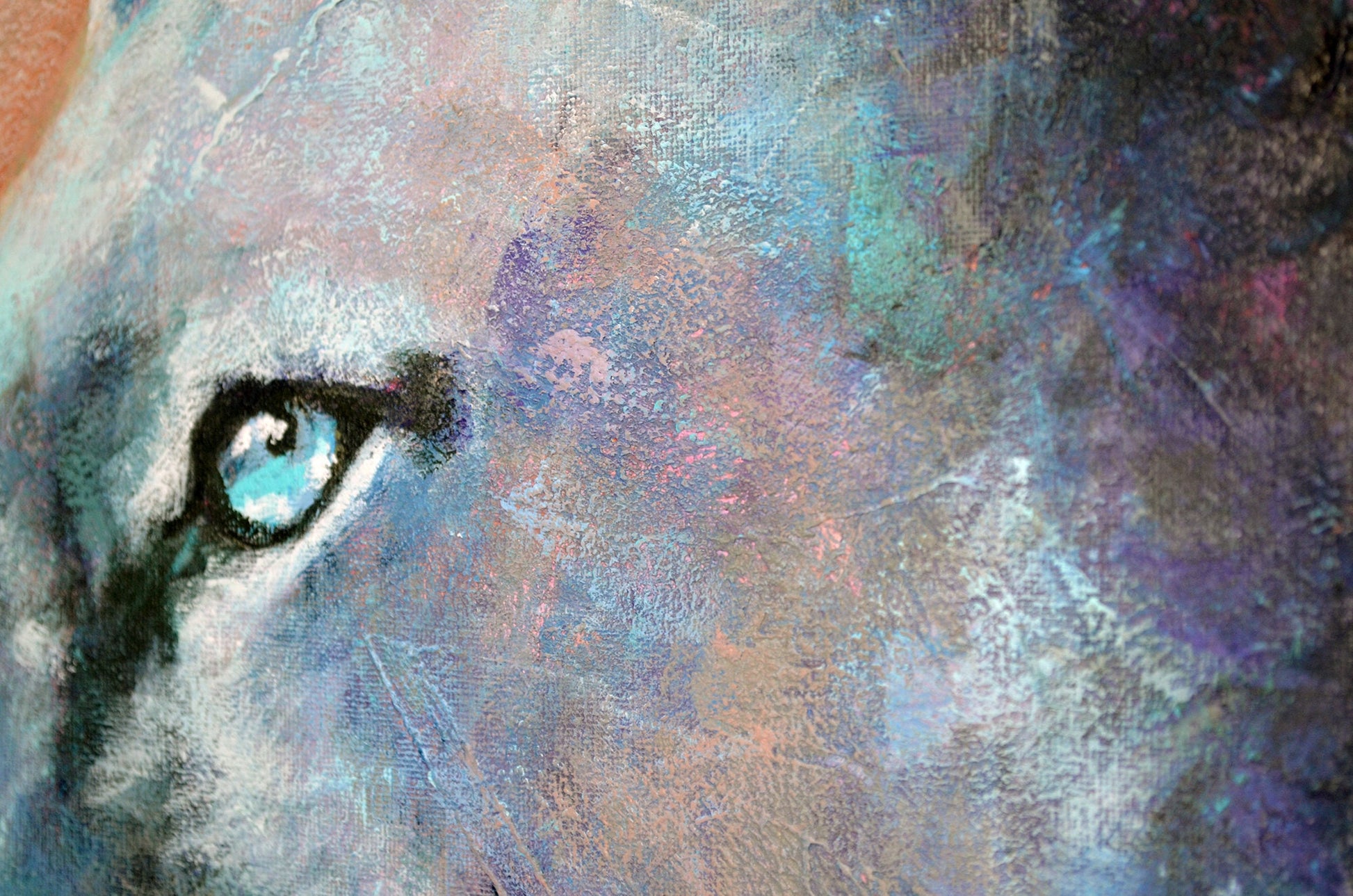Leopard face acrylic painting on canvas