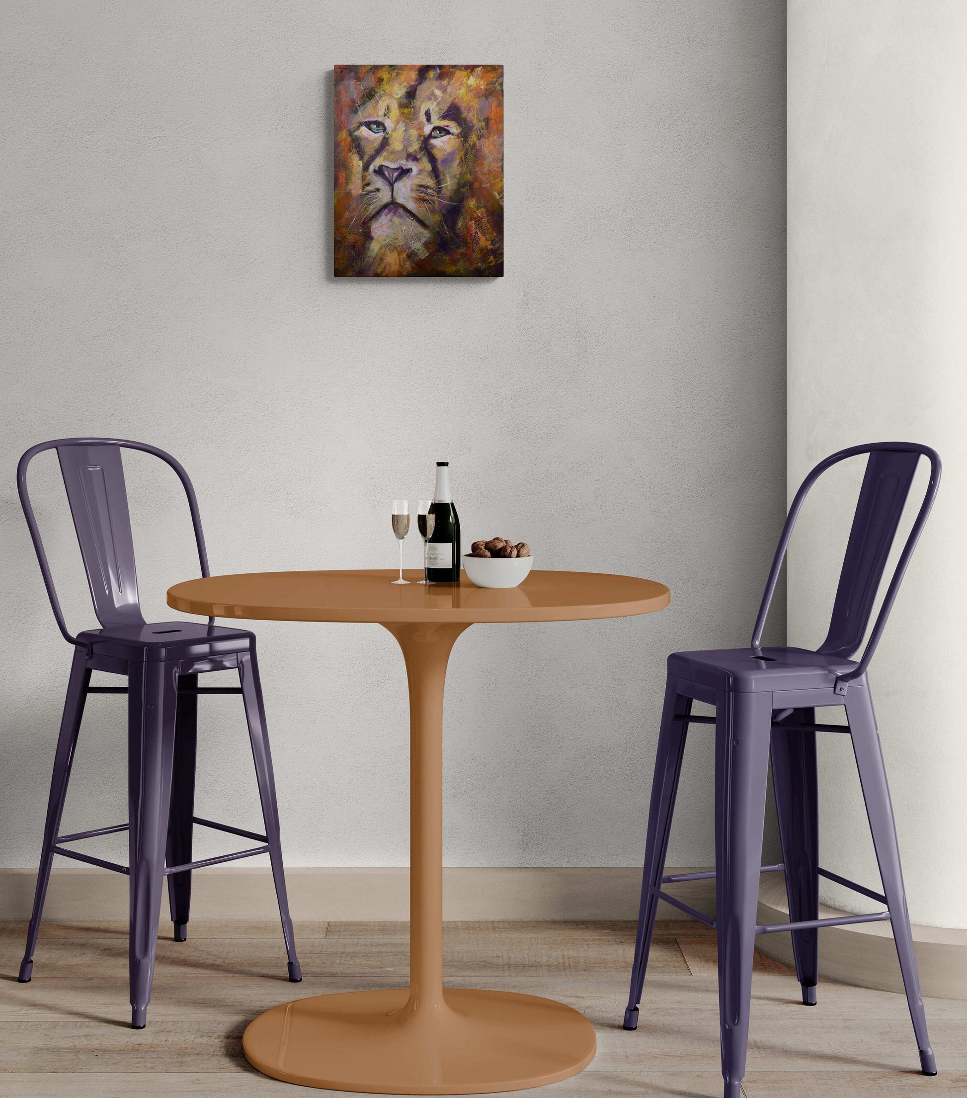 Lion head painting hand painted on canvas