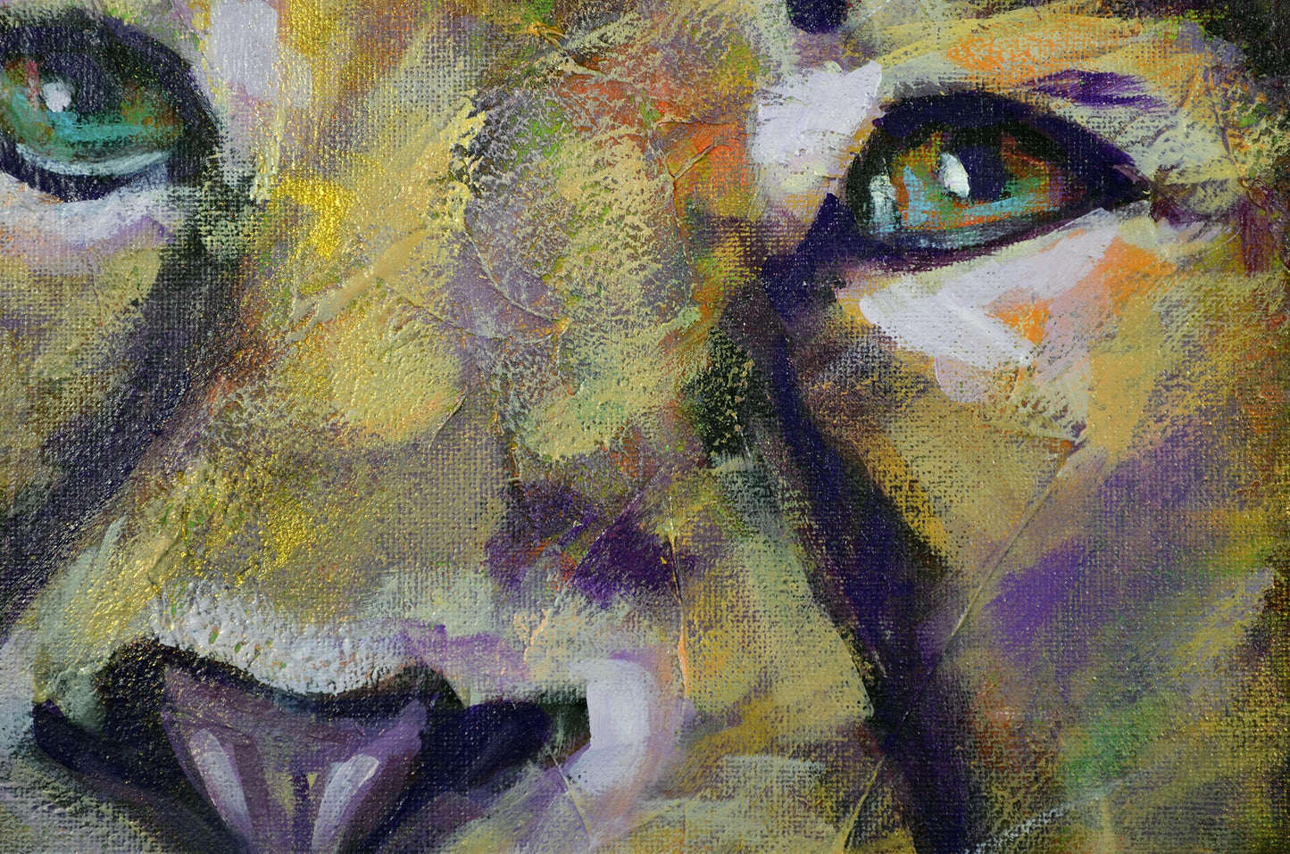 Lion head painting hand painted on canvas