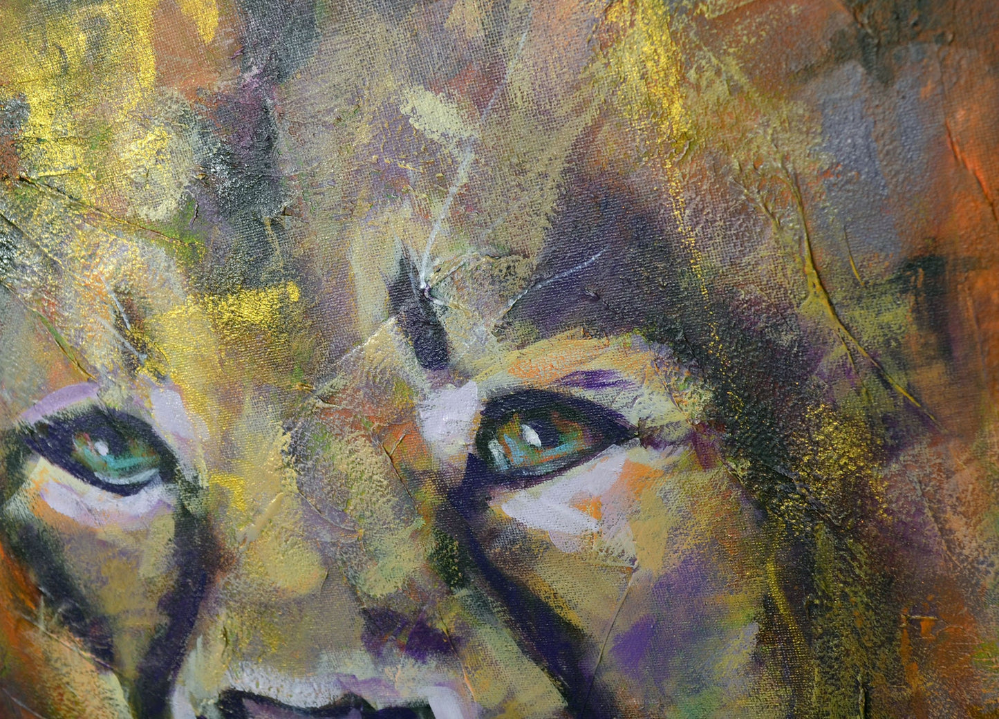 Lion head painting hand painted on canvas