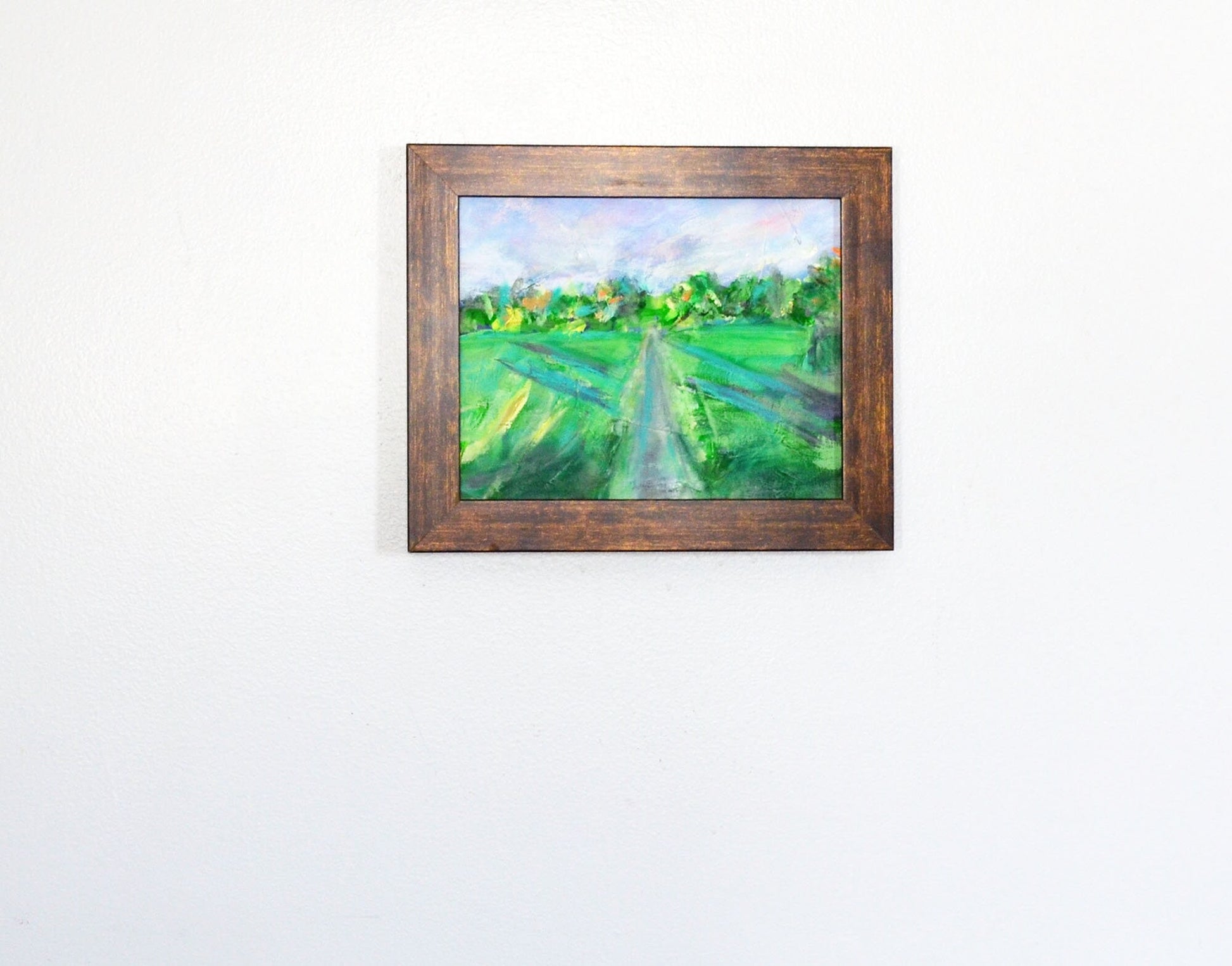 Lush green landscape original painting