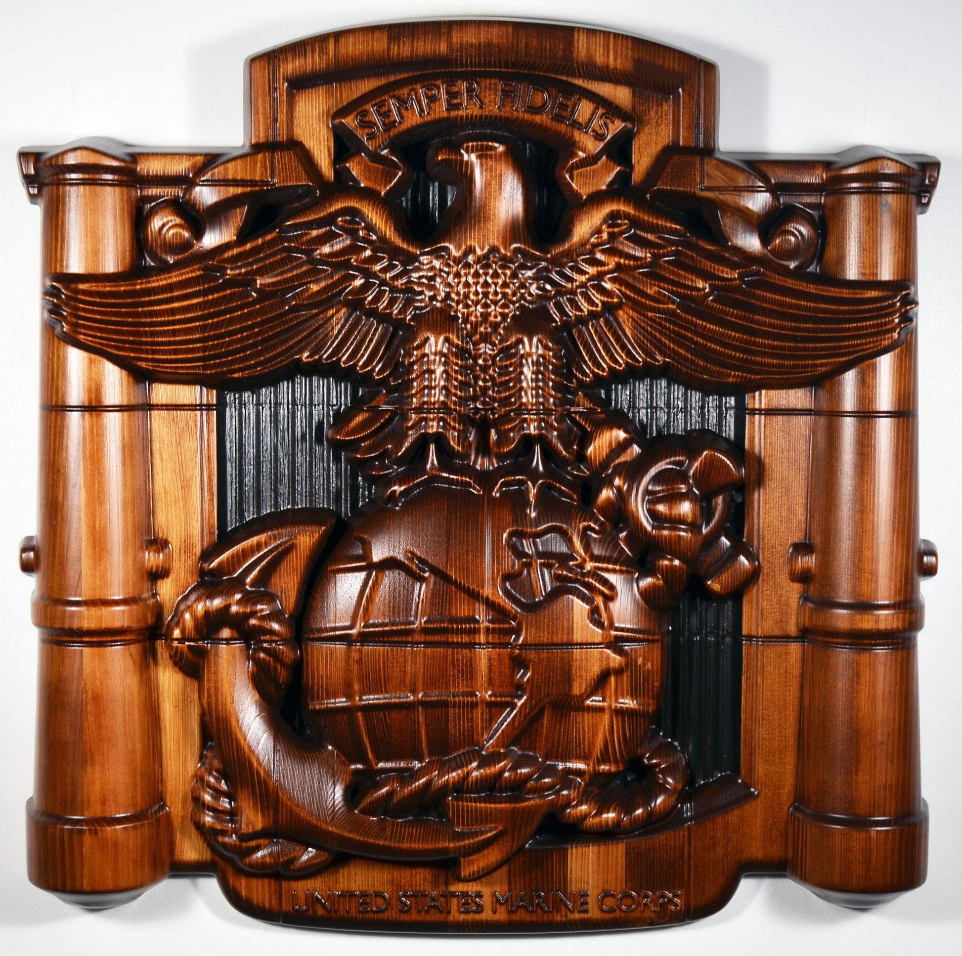 USMC MCRD Eagle Globe Anchor 22", Marine Corps, Military Cedar Plaque
