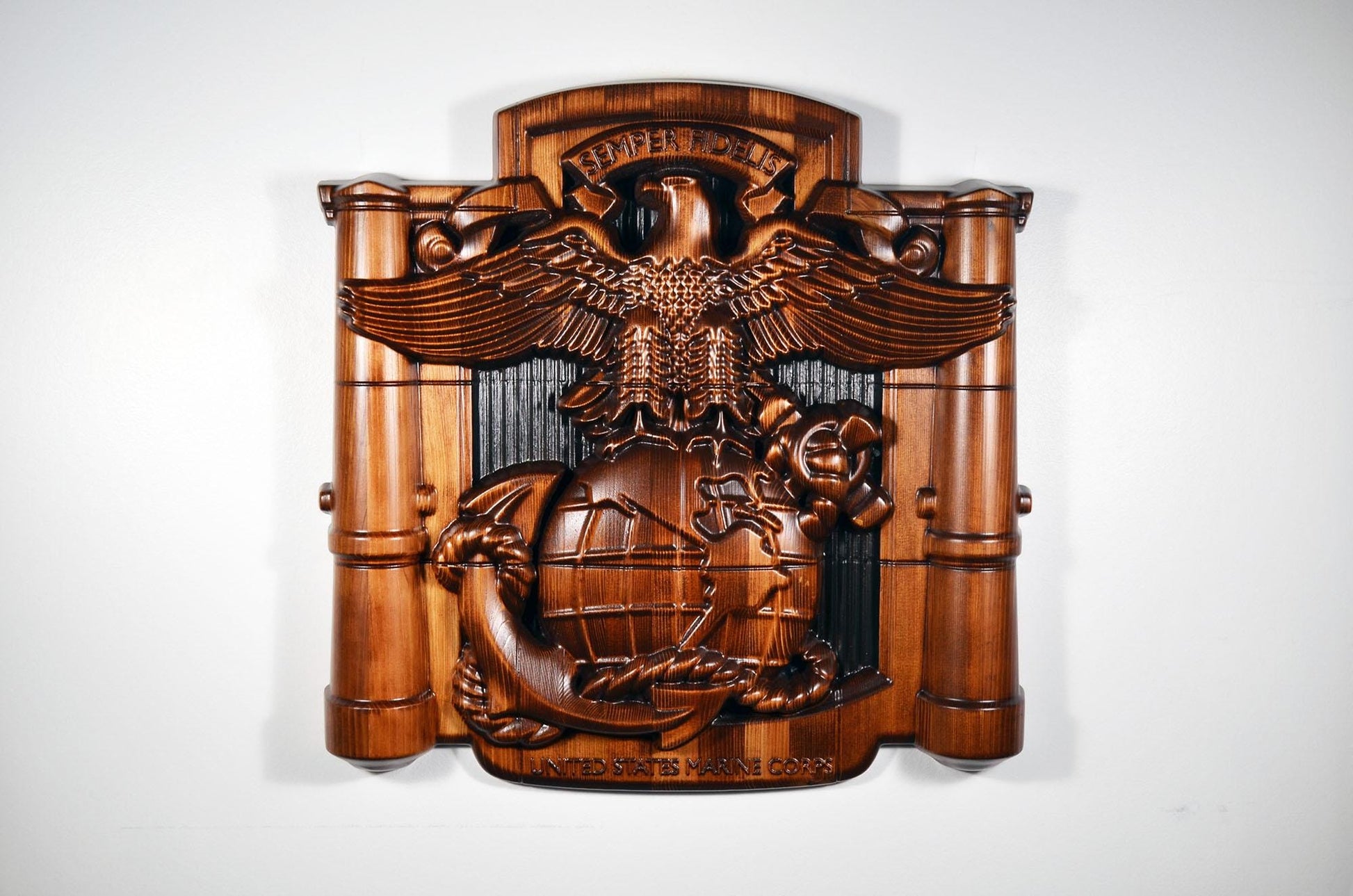 USMC MCRD Eagle Globe Anchor 22", Marine Corps, Military Cedar Plaque
