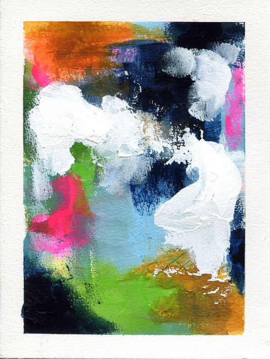 Abstract art with colorful brush strokes on a white background