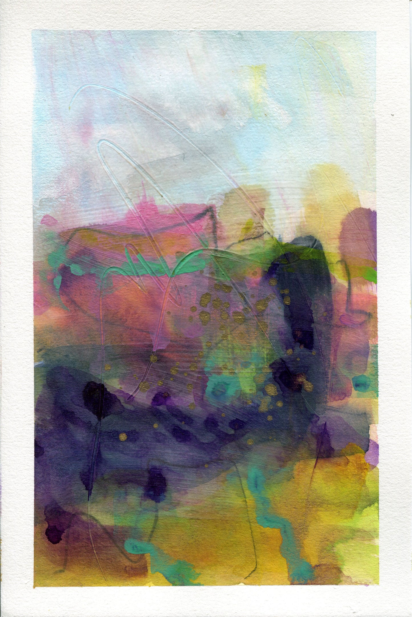 abstract mixed media painting 6x9