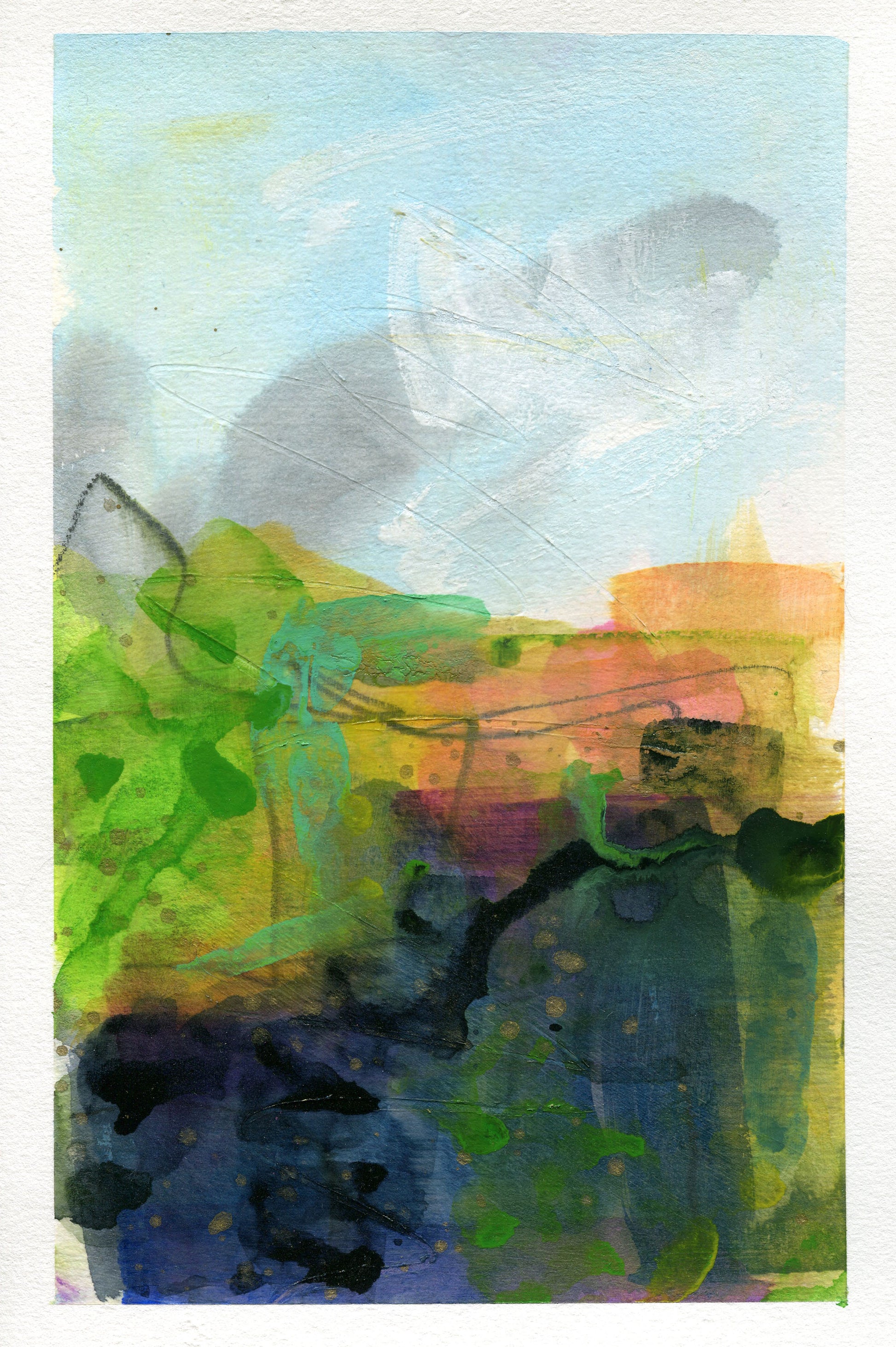 Mixed media abstract landscape 