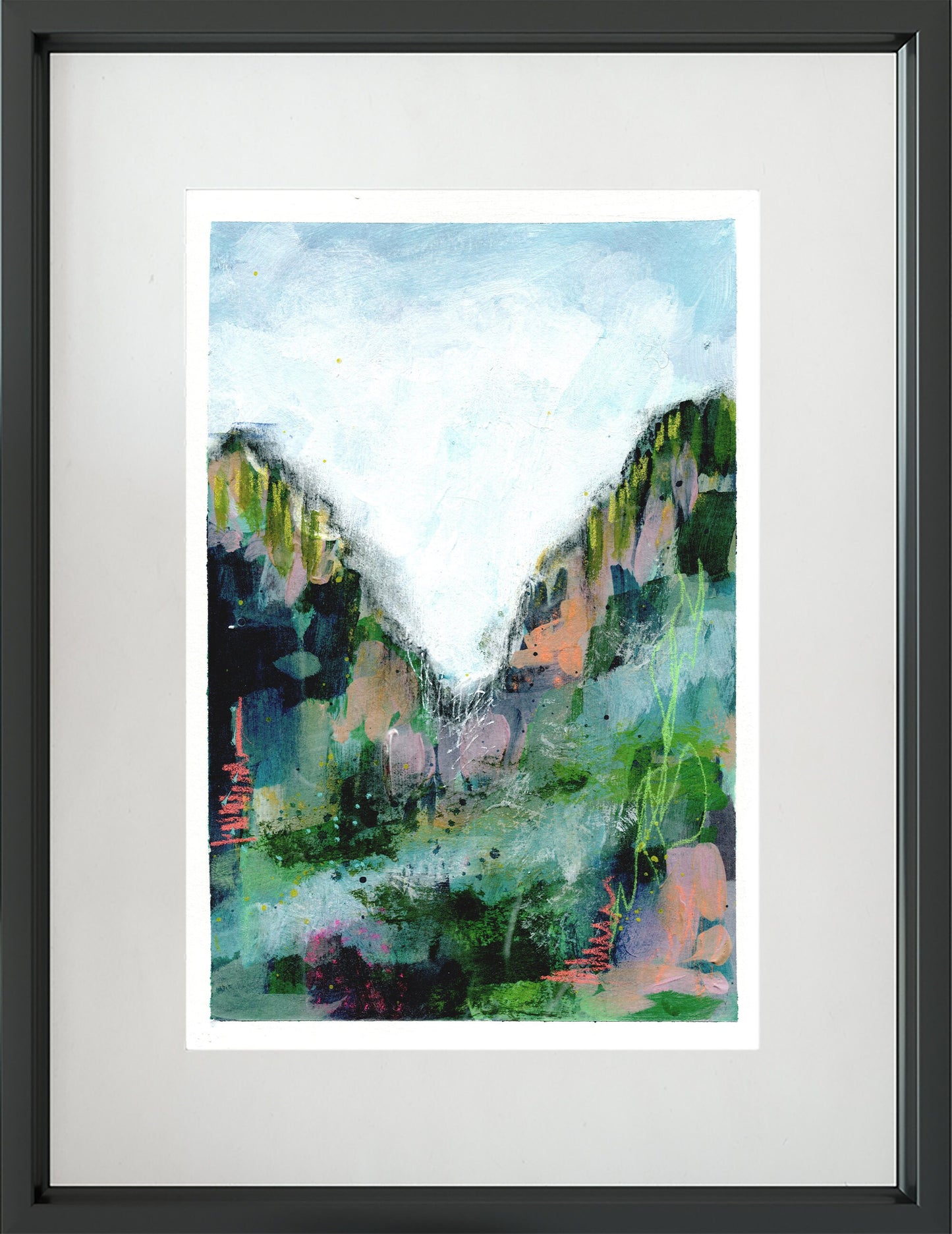 Multi color abstract landscape original painting