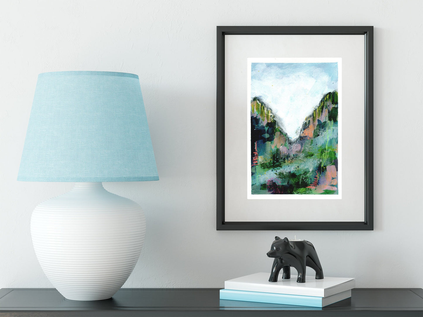 Multi color abstract landscape original painting