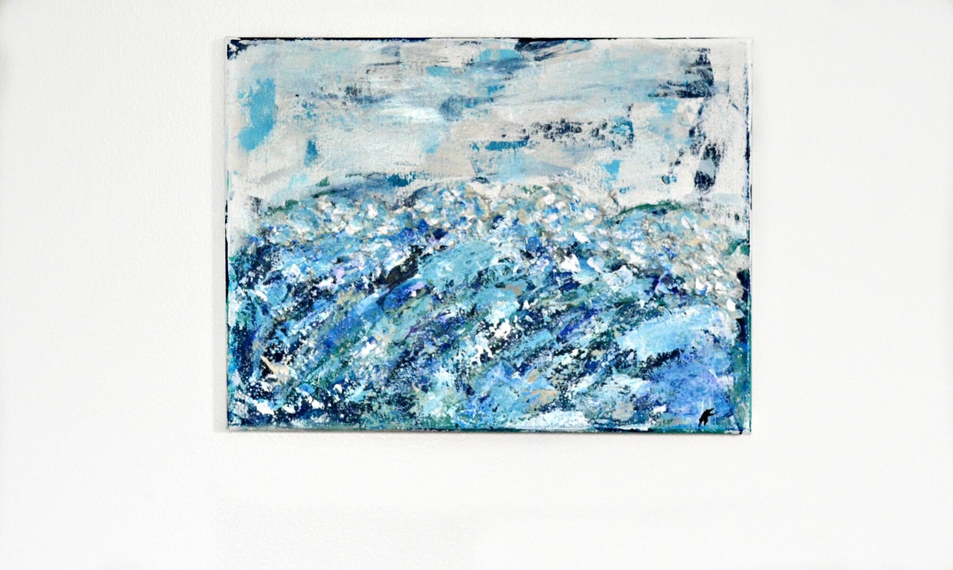 Ocean waves abstract on canvas painting