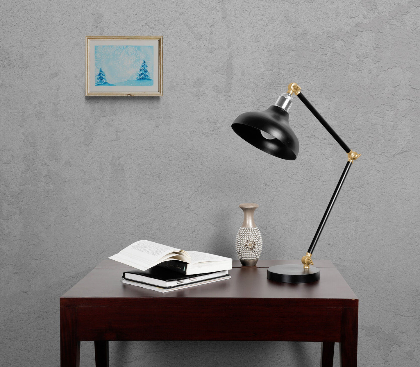 Pine tree forest winter snowstorm hand painted watercolor painting