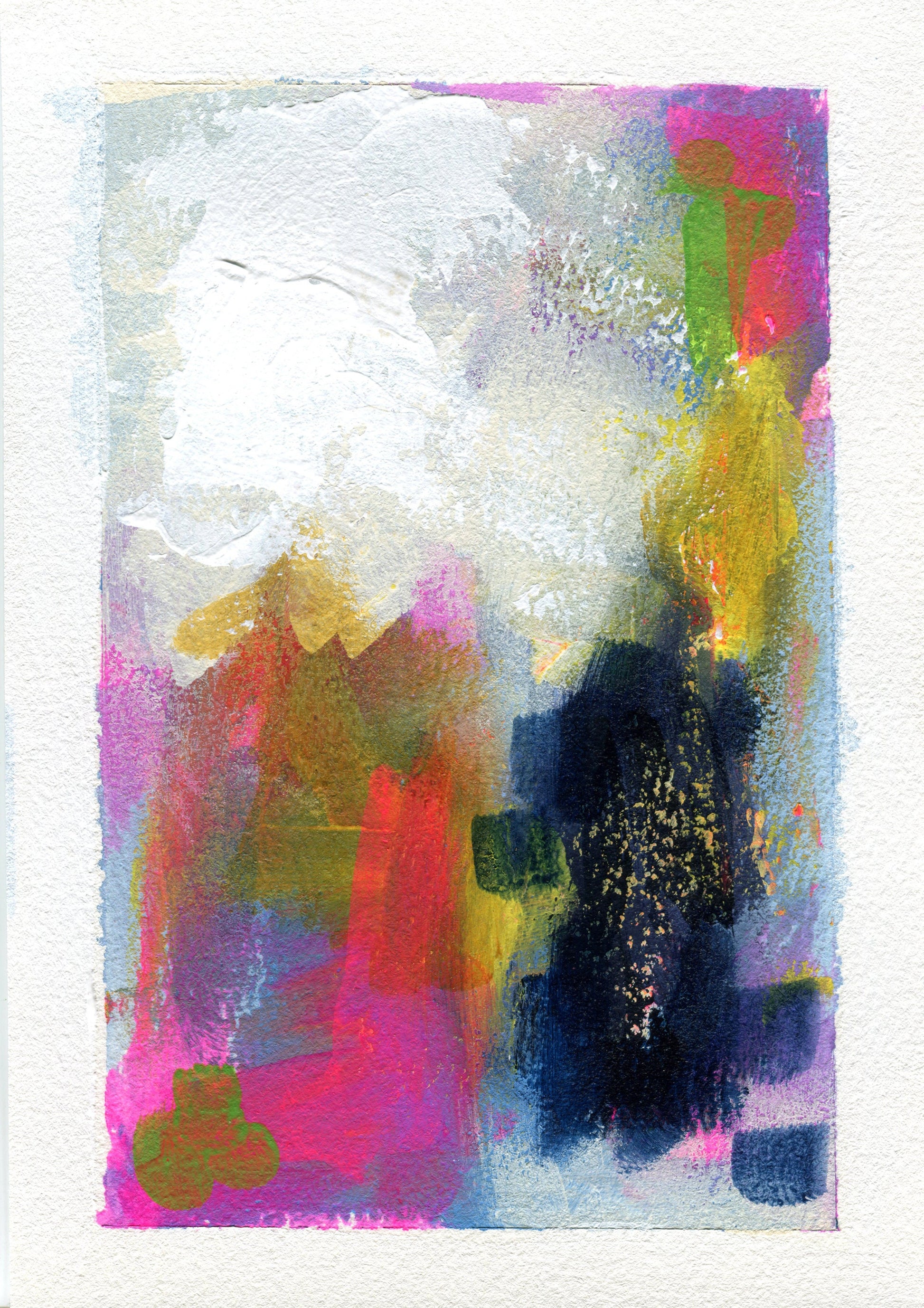 Abstract hand painted original mixed media painting 5x7, small wall gallery art, abstract wall art