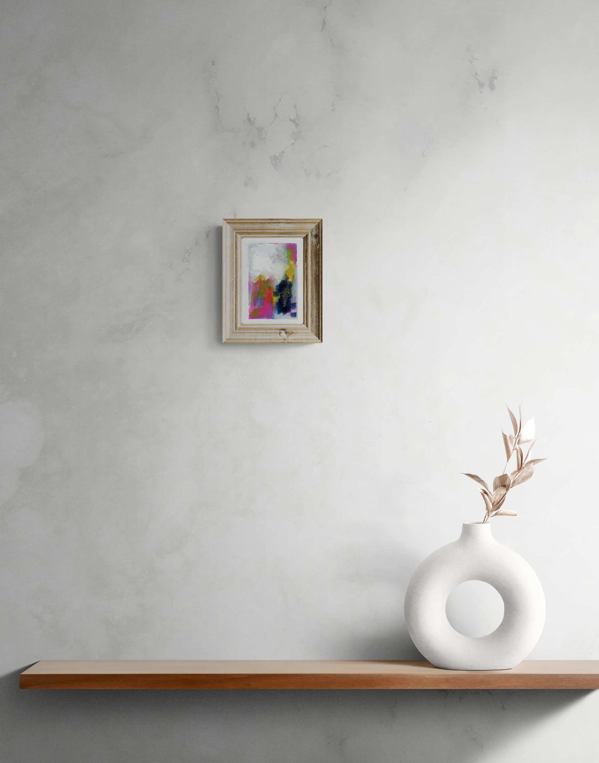 Abstract hand painted original mixed media painting 5x7, small wall gallery art, abstract wall art