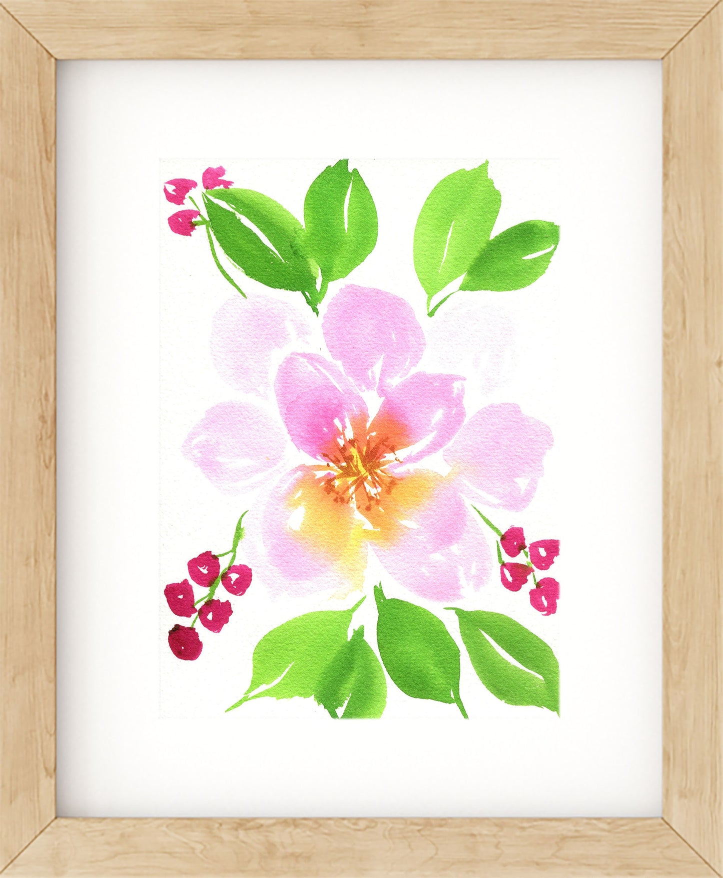 Pink peony watercolor painting