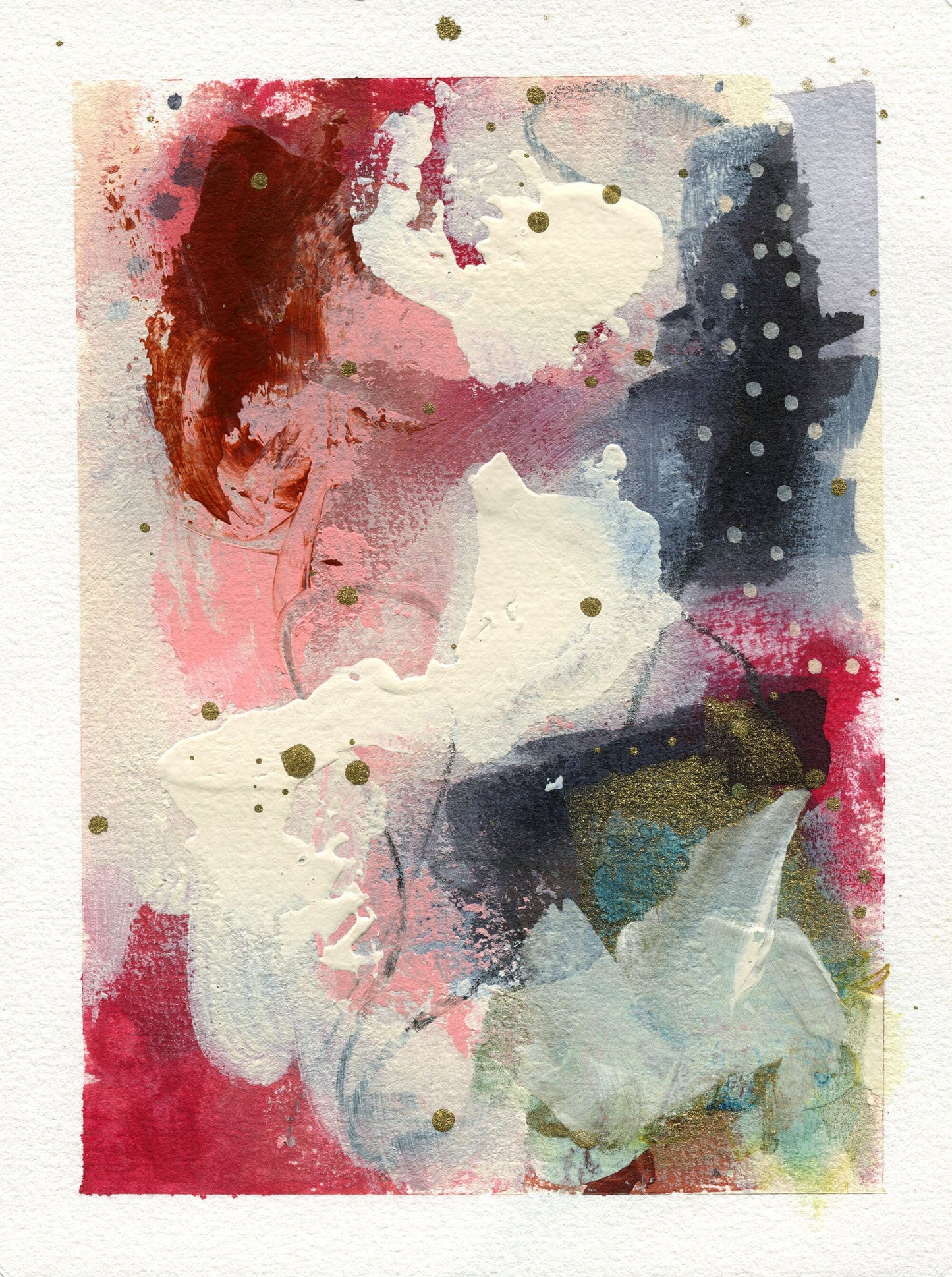 Abstract original watercolor painting trio 5x7, set of 3 original watercolor paintings, small wall gallery art - Carved Effects