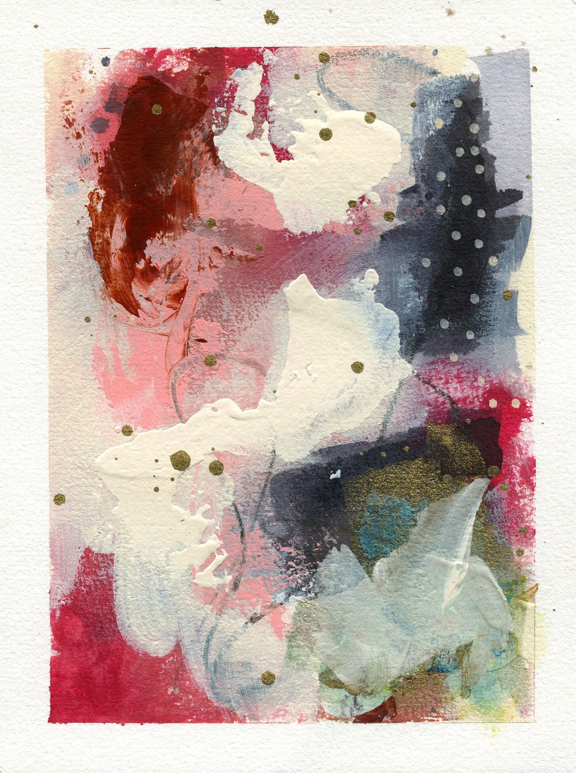 Abstract original watercolor painting trio 5x7, set of 3 original watercolor paintings, small wall gallery art - Carved Effects