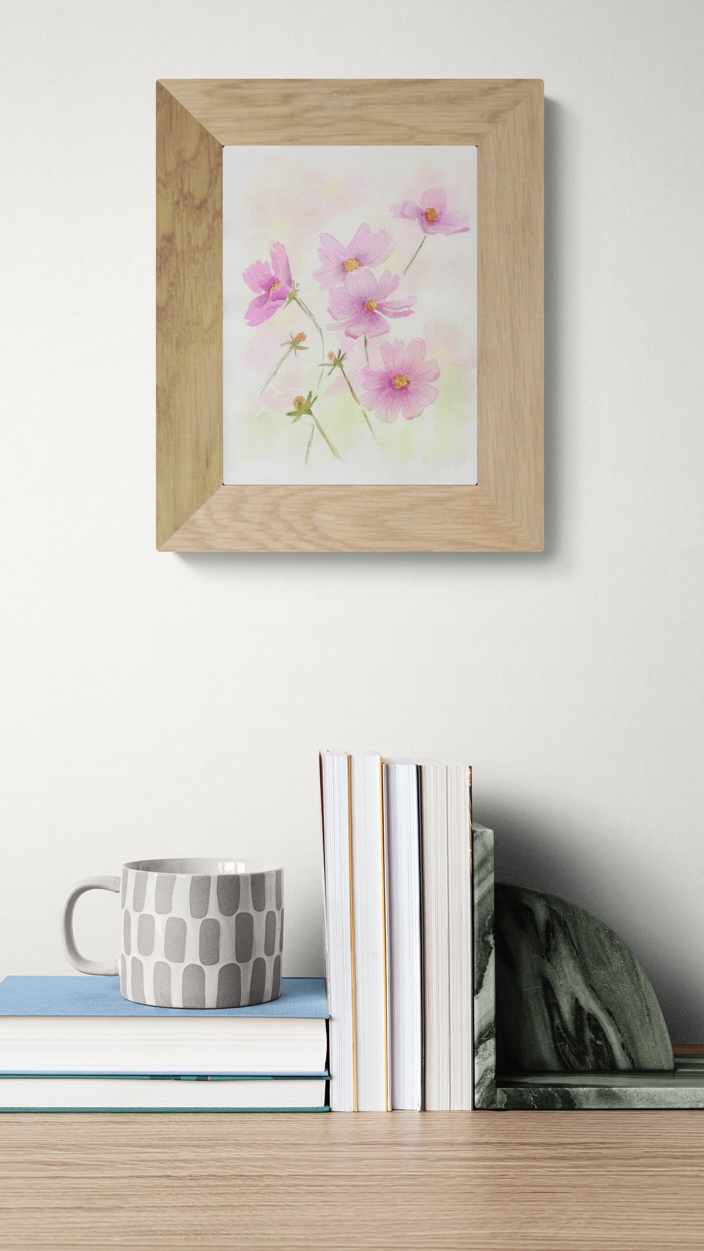 Purple cosmos watercolor painting - Carved Effects