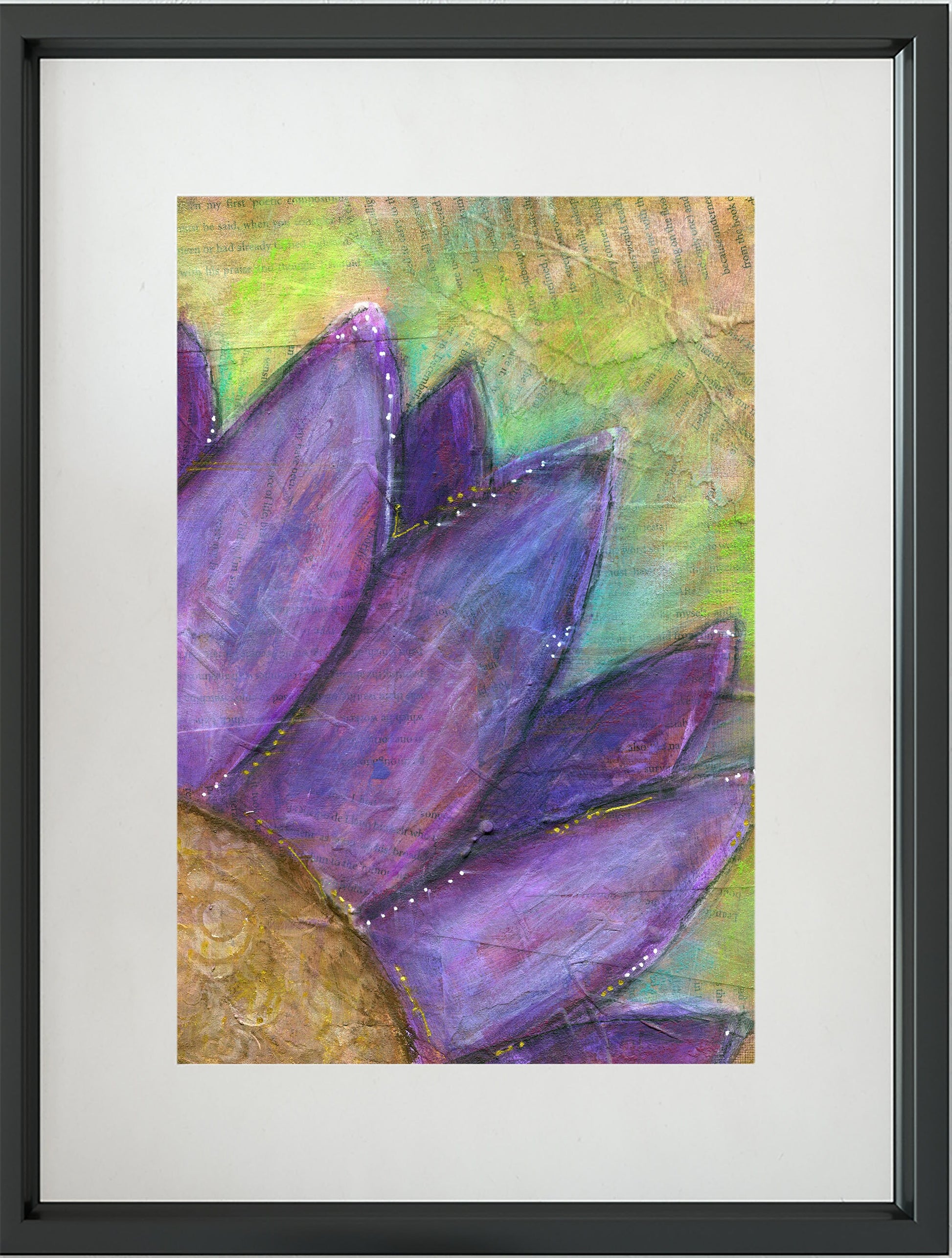 Purple sunflower painting on canvas board 9x12