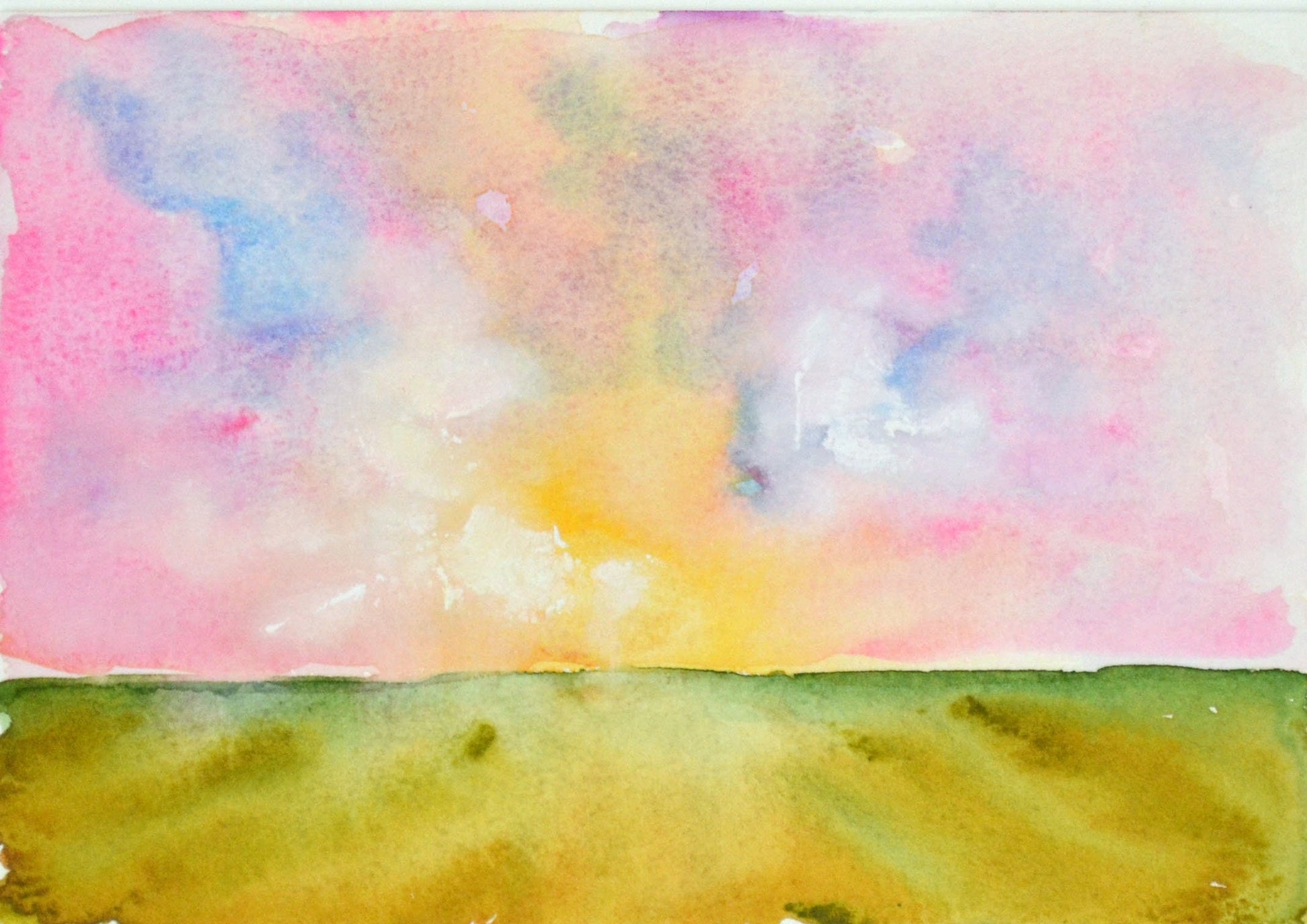 Set of 4 original hand painted watercolor landscape paintings
